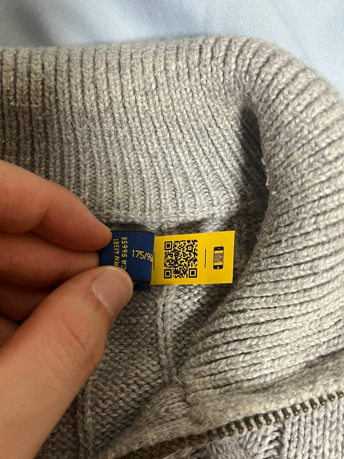 폴로 랄프로렌 반집업 케이블 니트 그레이 M 상품이미지4