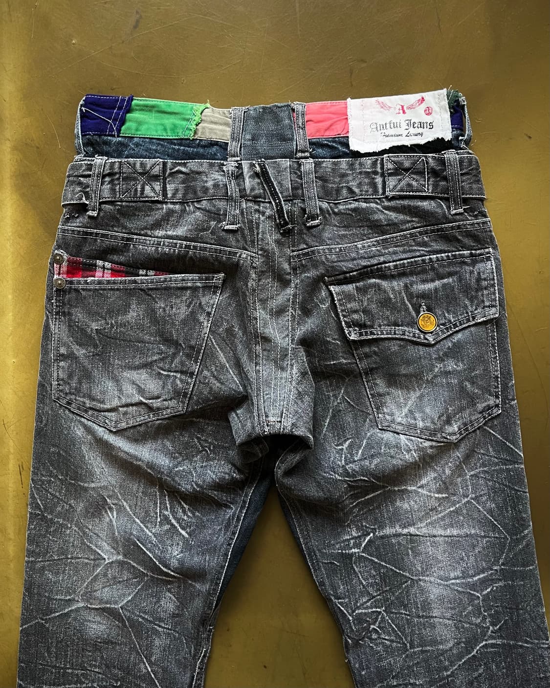 90-00s Antfui Jeans Double Waist Denim 상품이미지9