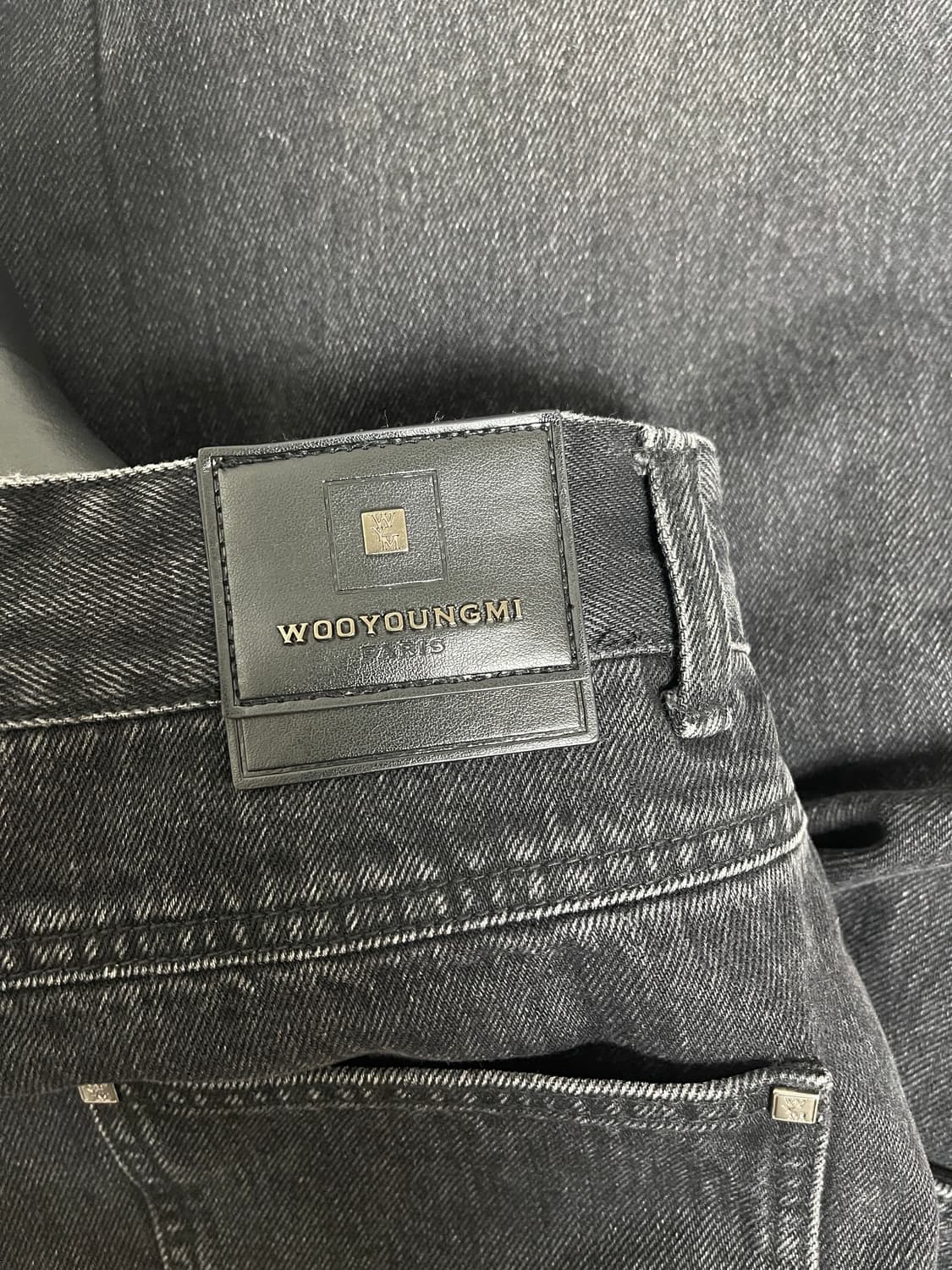 우영미 와이드 데님 카고 팬츠 블랙  48 상품이미지3