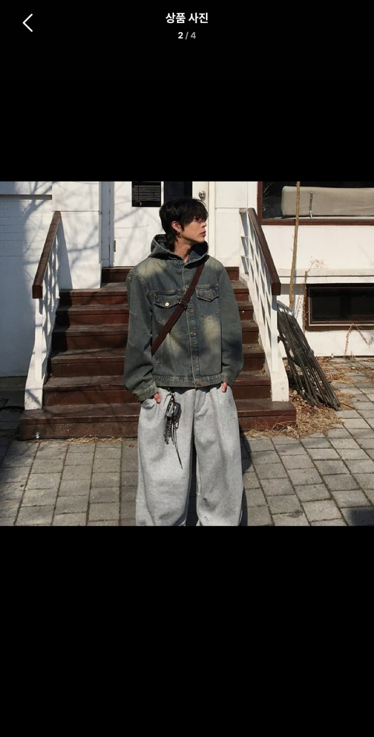 Free ) 후드 데님 청자켓 상품이미지2