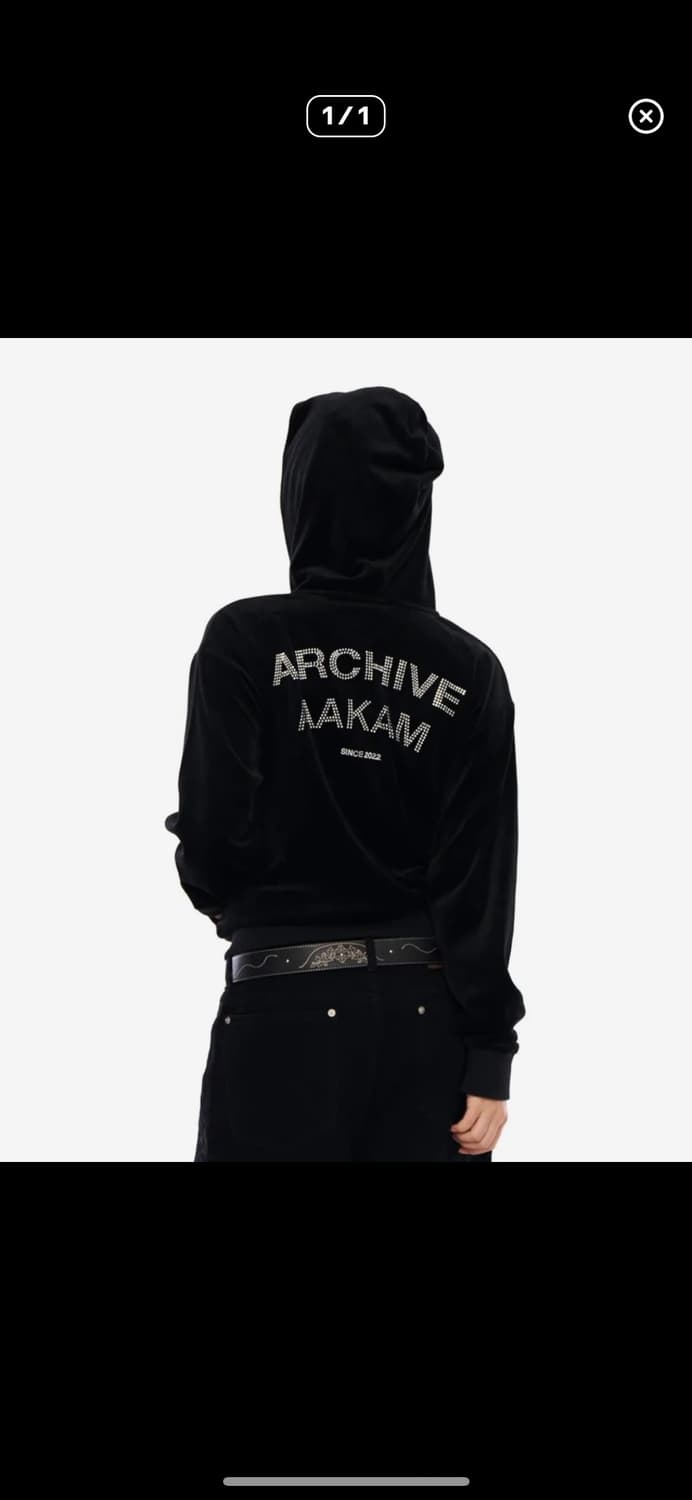 구해요)) 아캄 라인스톤 벨루어 후드집업 상품이미지1