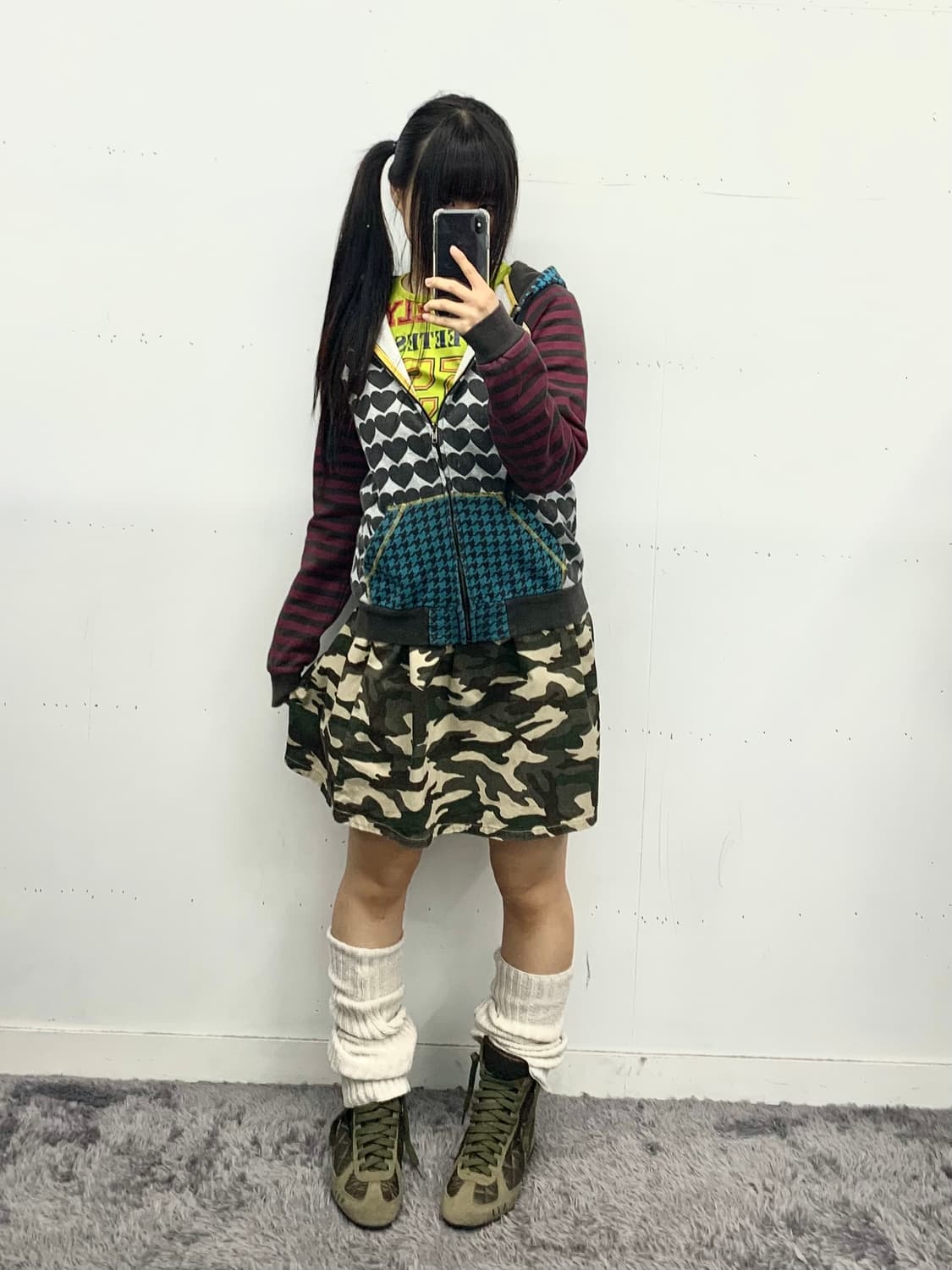 재패니즈 y2k 패턴 후드집업 상품이미지2