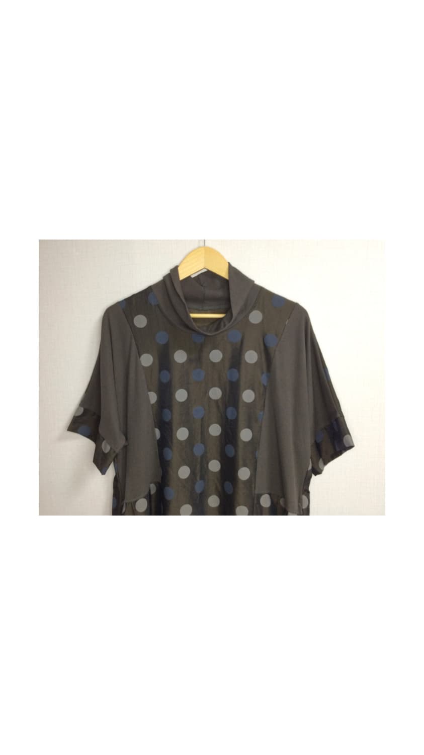빈티지 하이넥 도트 땡땡이 반팔 원피스 상품이미지2