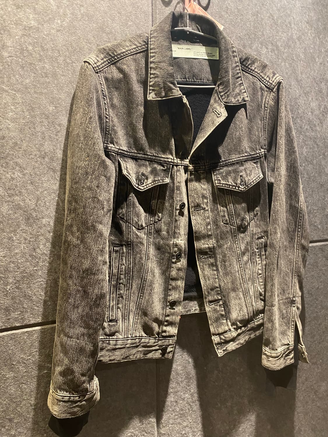 Off White art piece denim jacket M black 상품이미지7