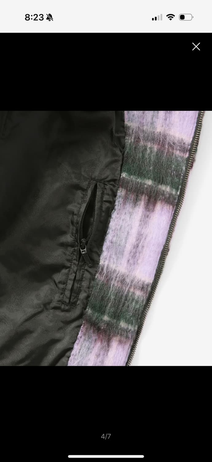 디스이즈네버댓 Brushed Check Zip Jacket Lavende 상품이미지4