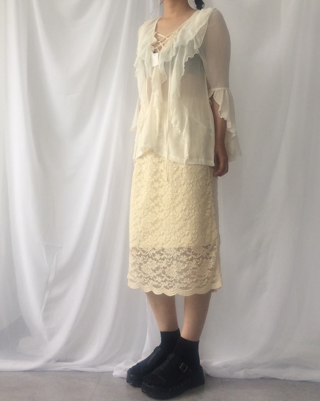 Flower pattern midi skirt 상품이미지3