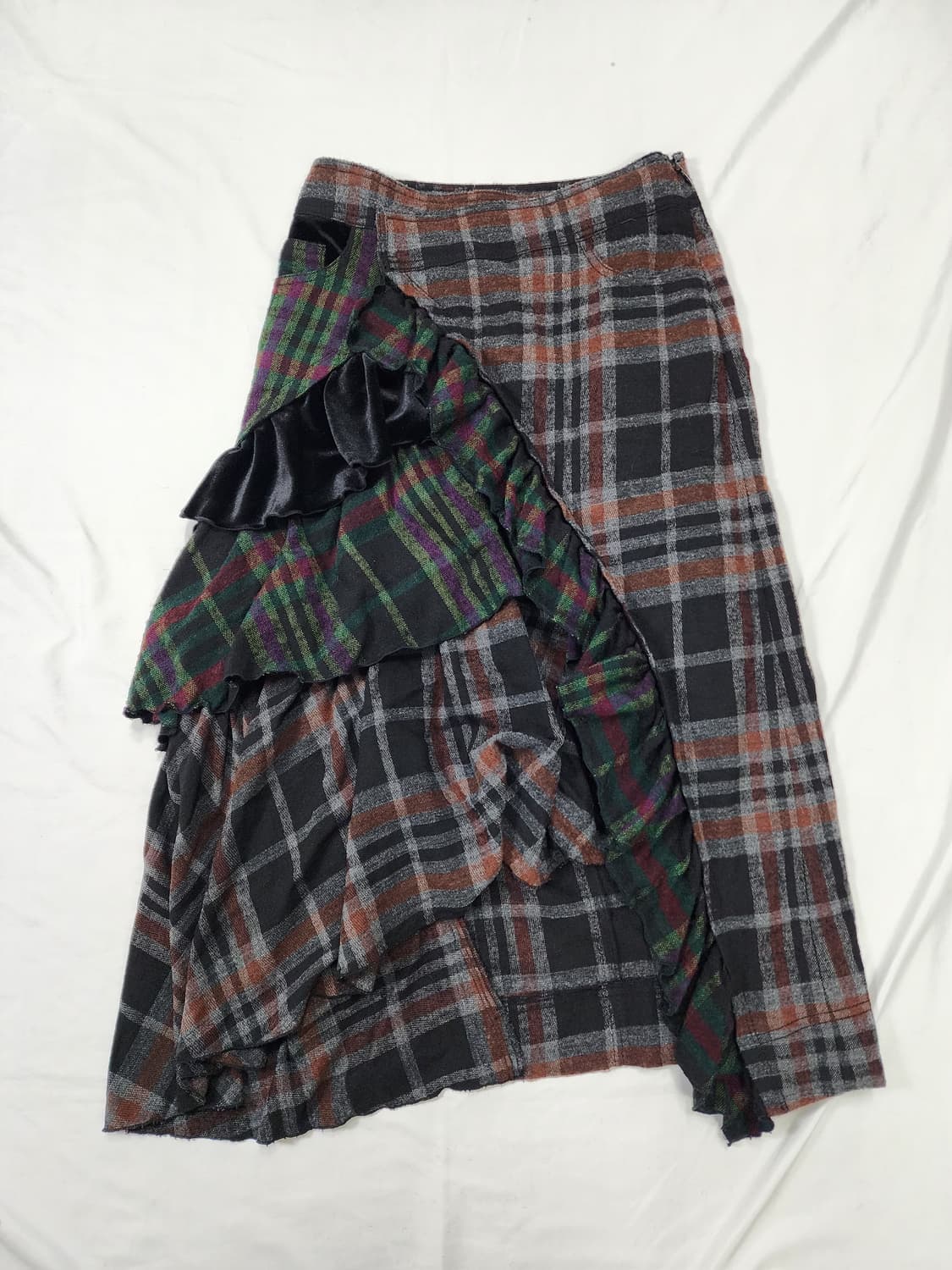 럭키슈에뜨 러플 체크 스커트 상품이미지1