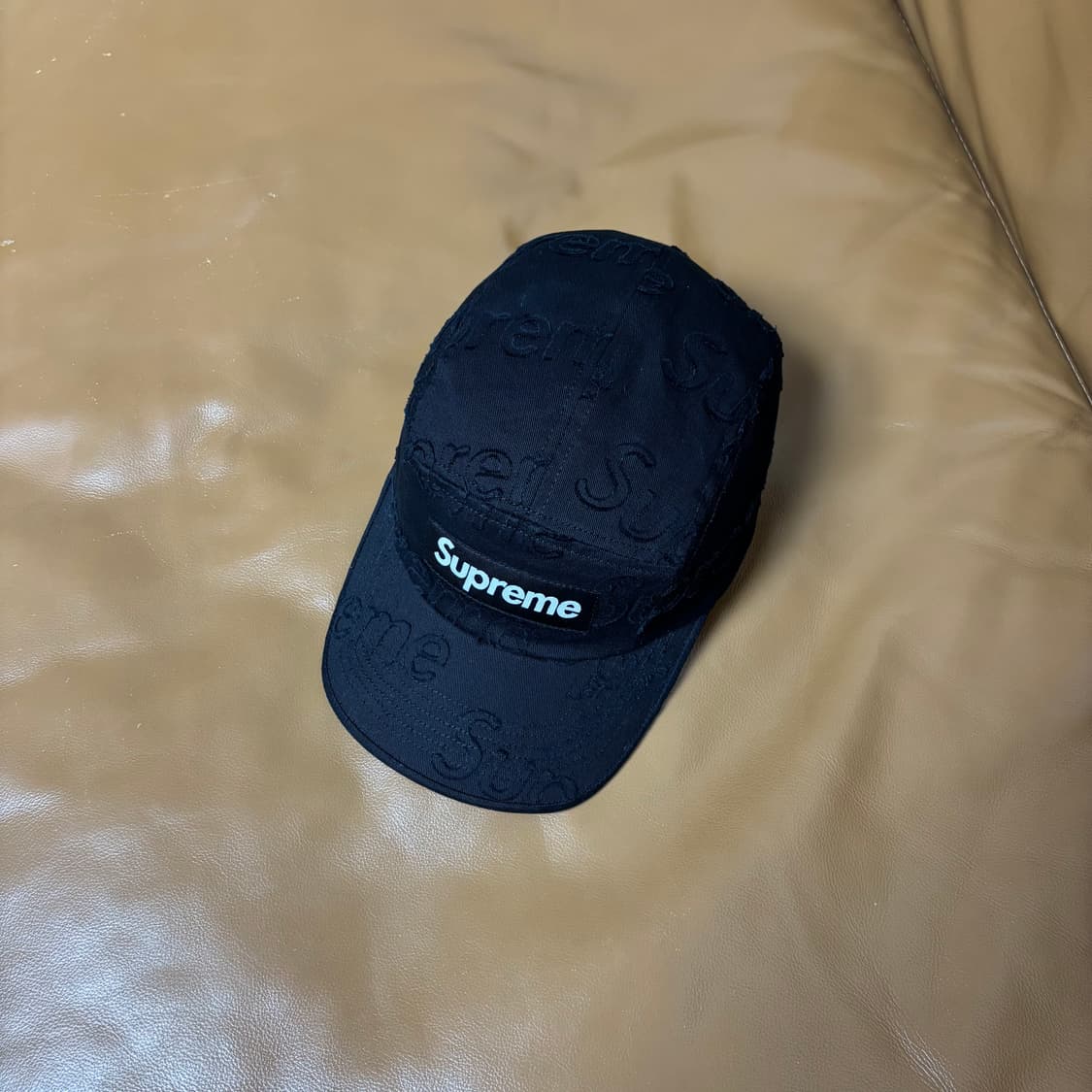 Supreme 슈프림 레이저드 로고 블랙 캠프캡 모자 (Black) 상품이미지5