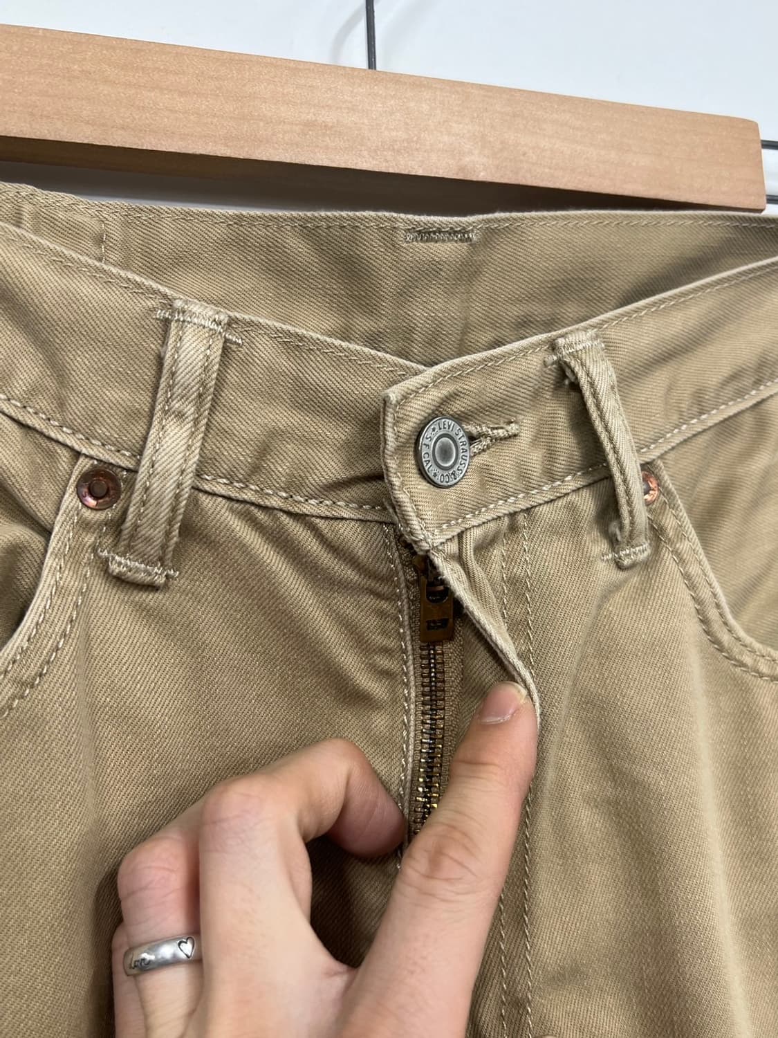 리바이스 505 베이지 코튼 팬츠 면바지 상품이미지5