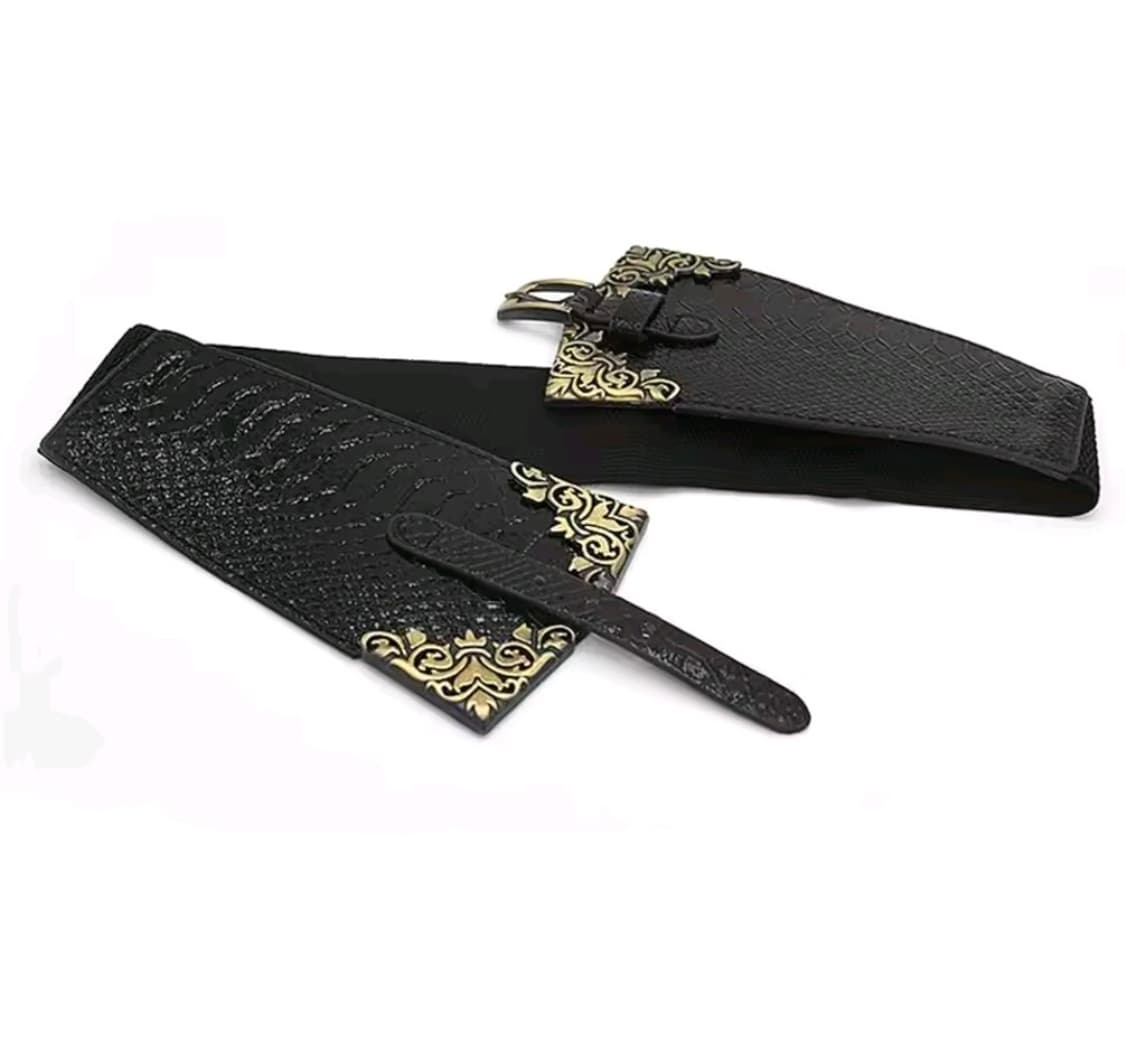 엘라스틱 메탈장식 와이드 패션 벨트(새상품) 상품이미지4