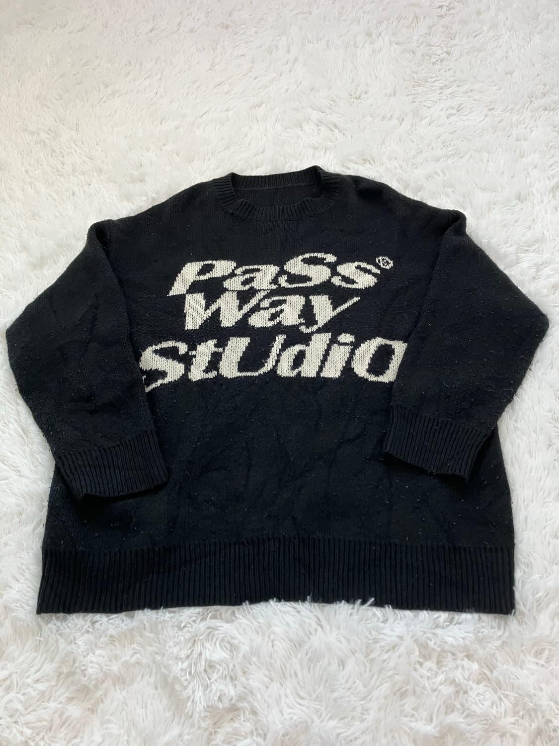 빈티지 블랙 패스 니트 y2k 스트릿 갸루 펑키 일본빈티지569 fabr 상품이미지1