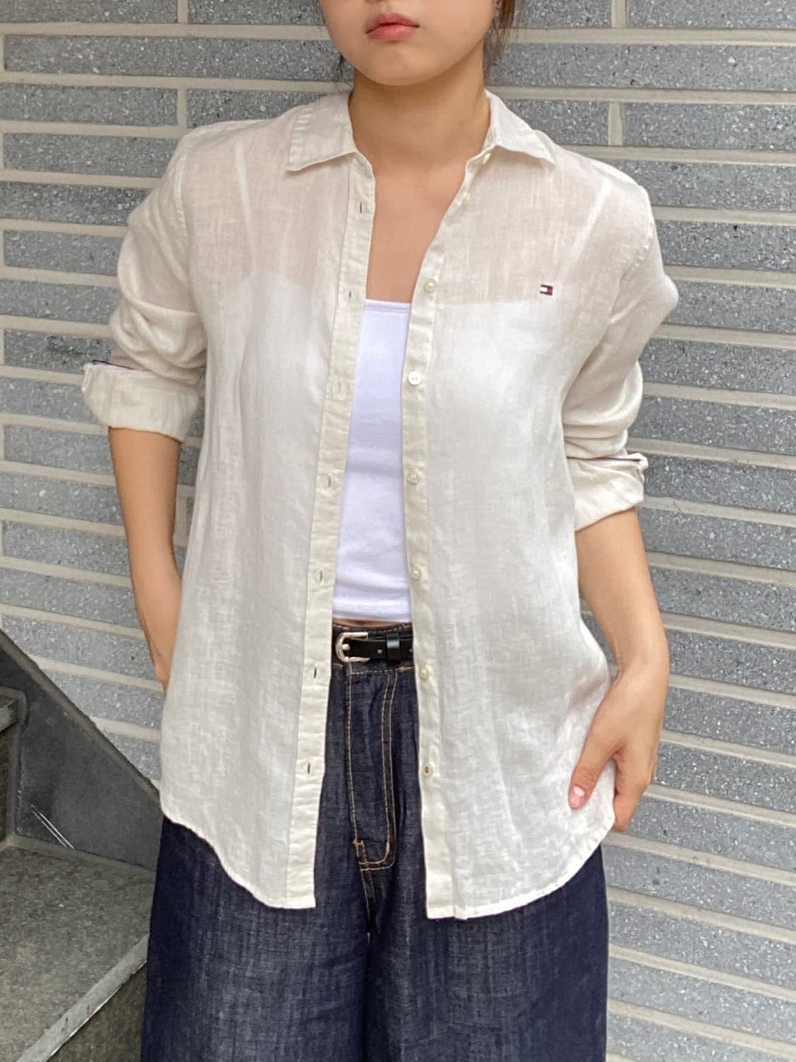 Tommy Hifiger Linen-100% Shirts 상품이미지2