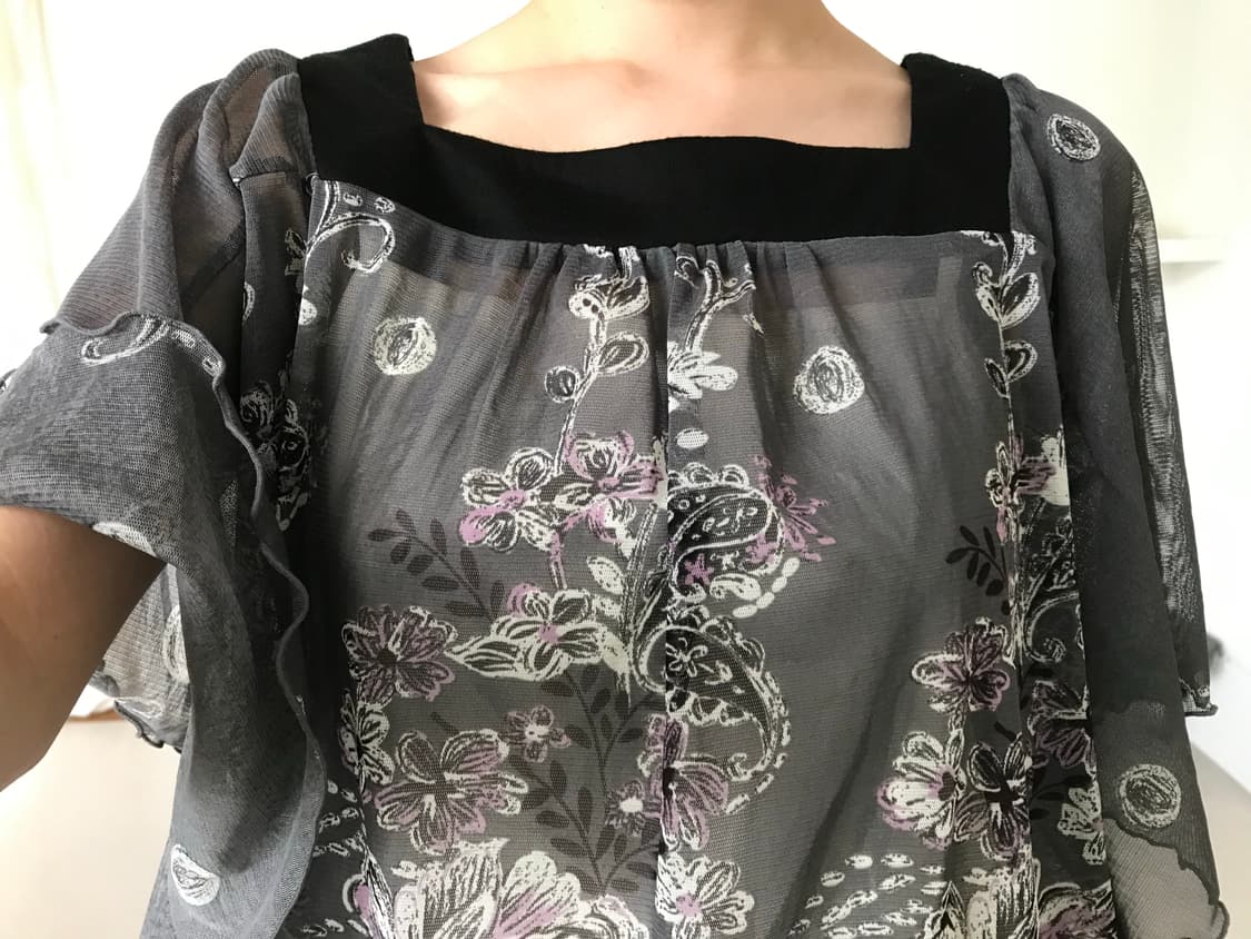 vintage pattern mesh top 상품이미지4