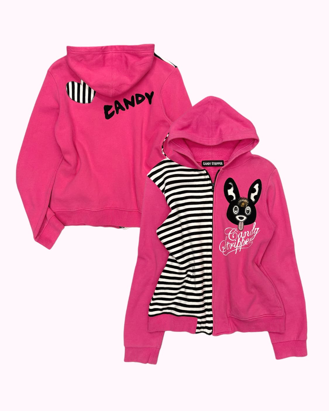 kitsch pink rabbit hood zip-up 상품이미지1