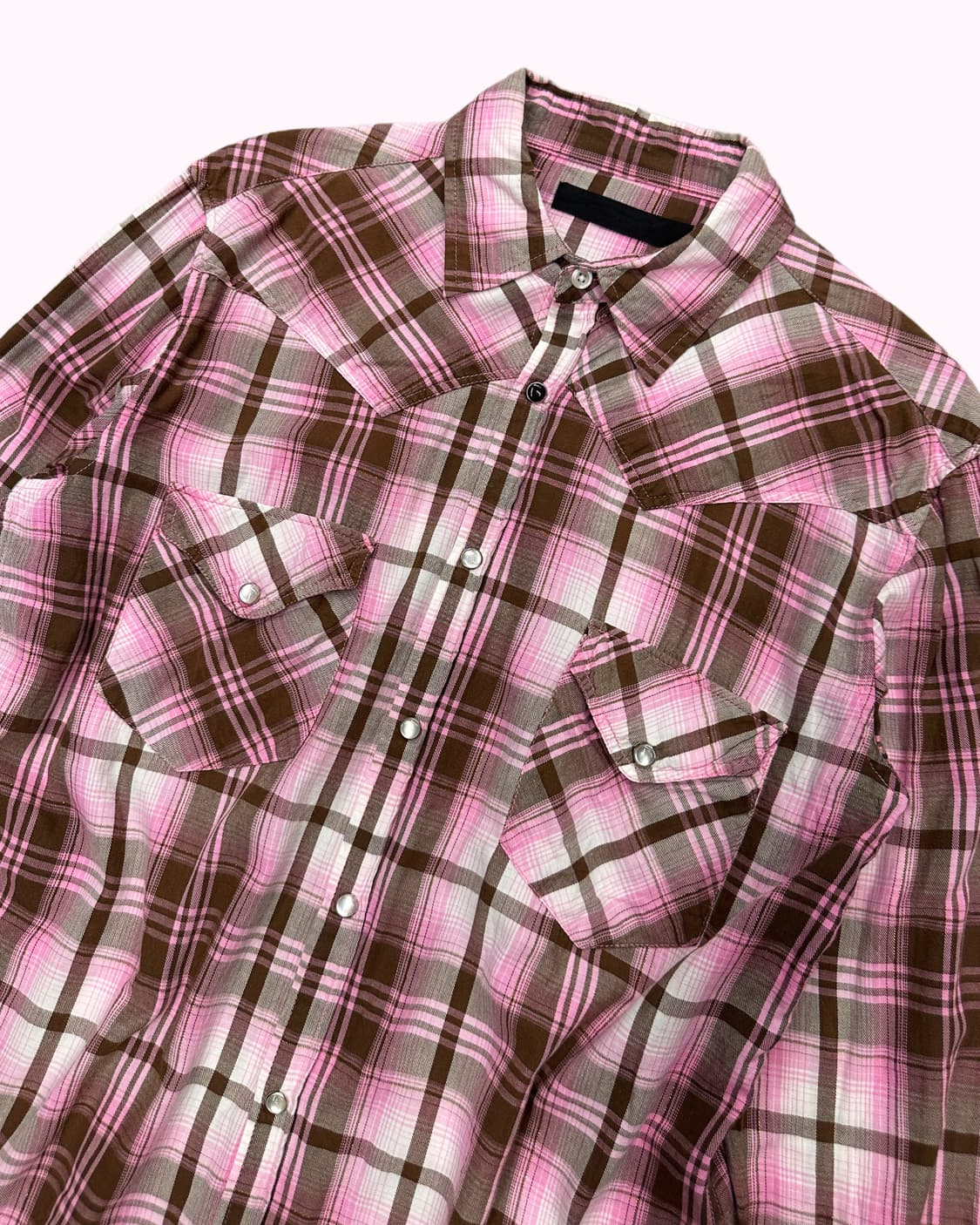 pink check western shirt 상품이미지2