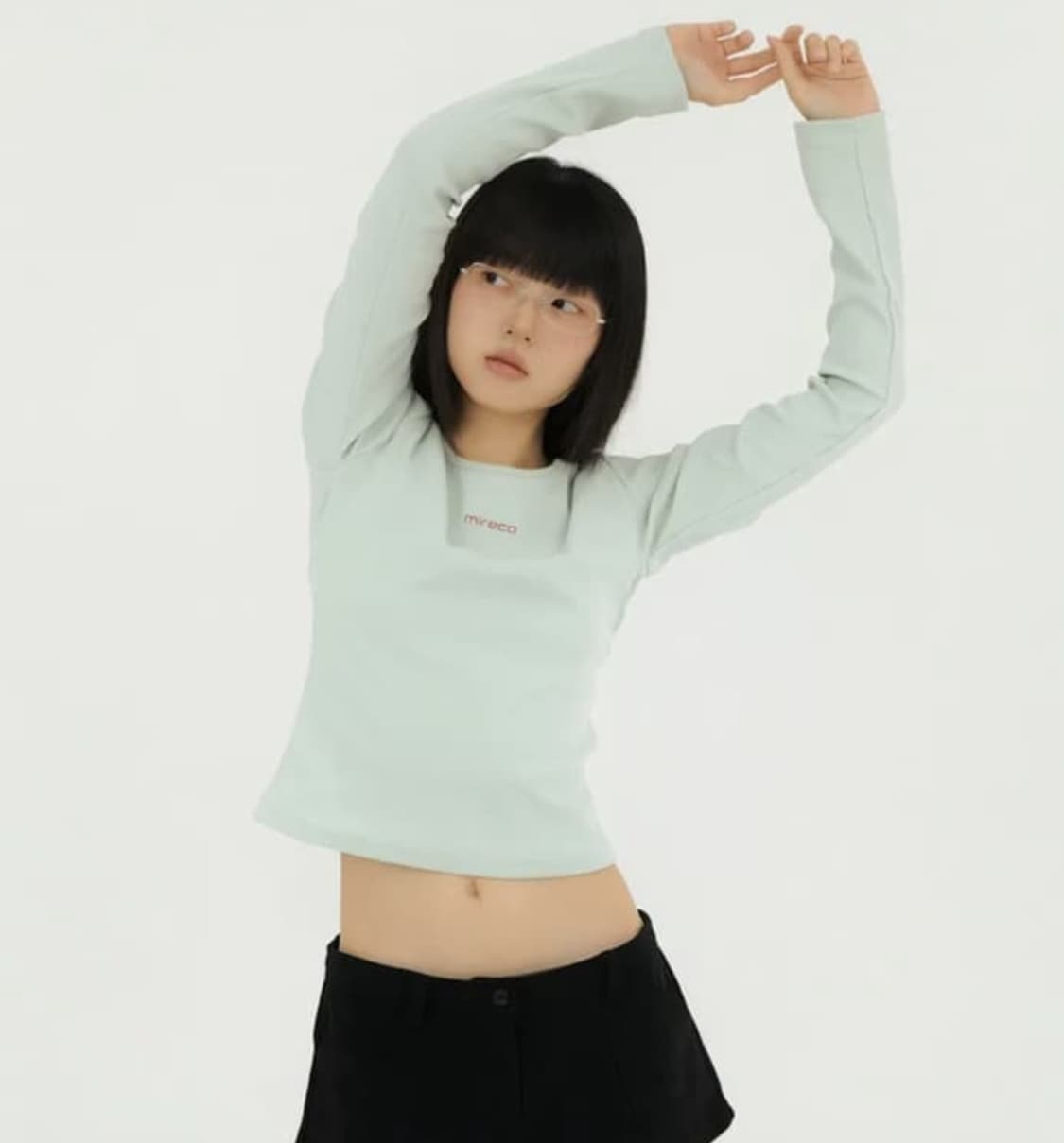 미레코 미니로고 티셔츠 민트 상품이미지1