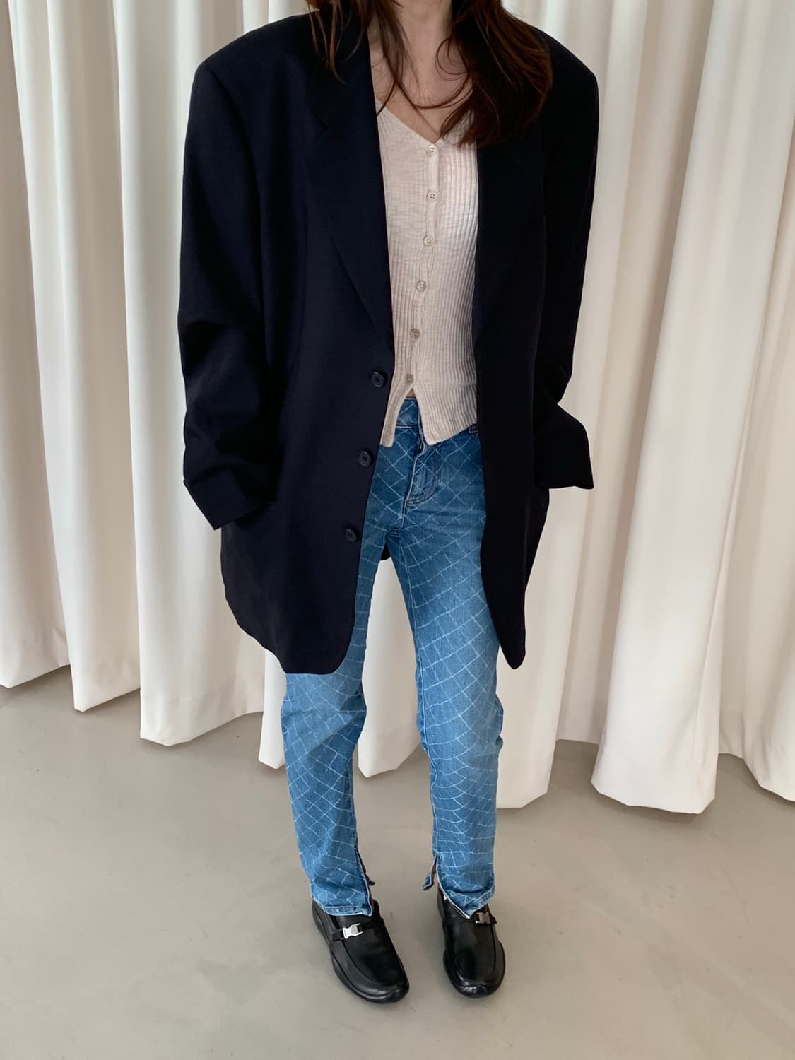 00's "Chanel" diamond pattern Jeans 상품이미지7