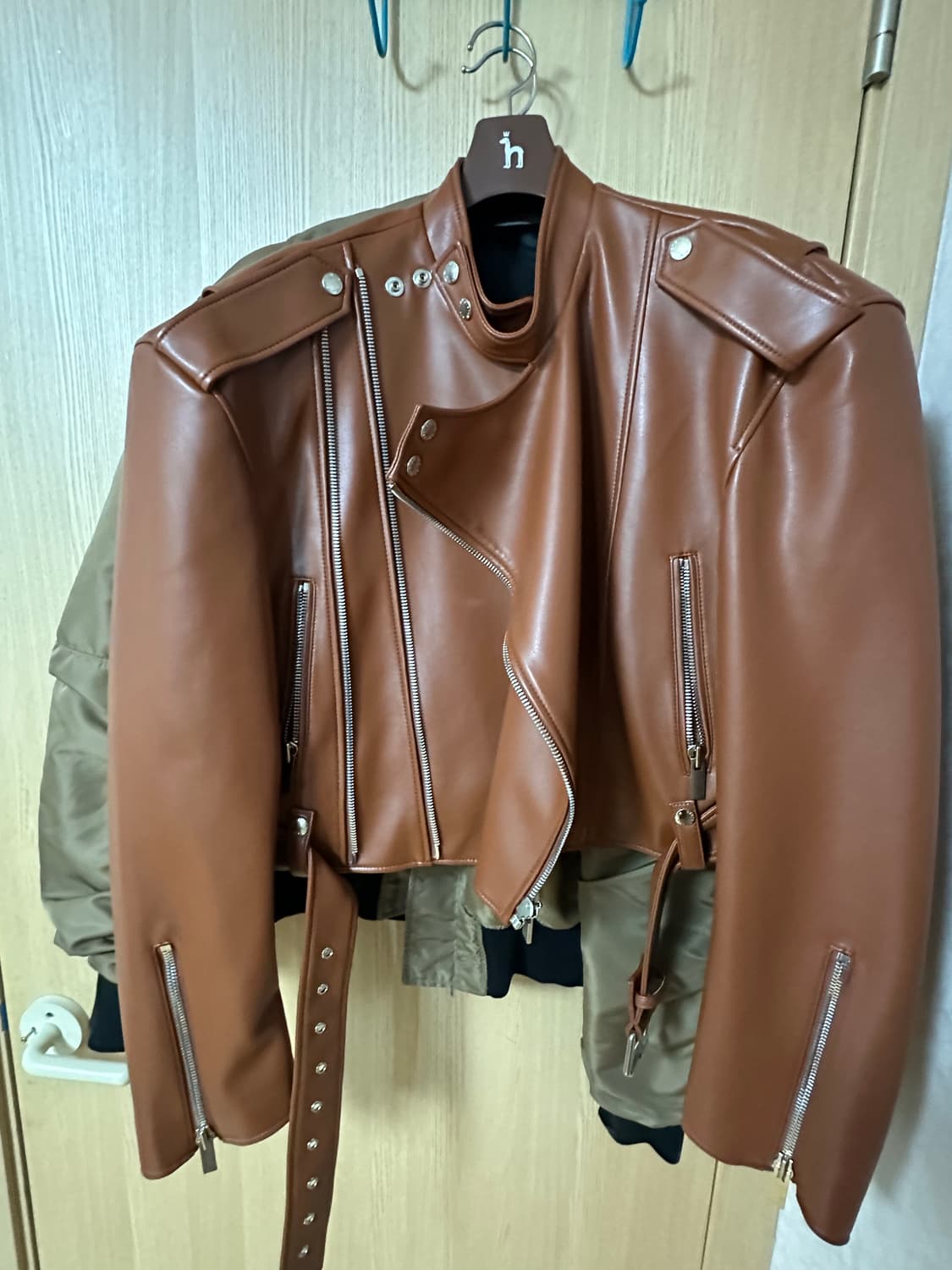 시스템옴므 System Brown Cropped 레더 자켓 상품이미지3