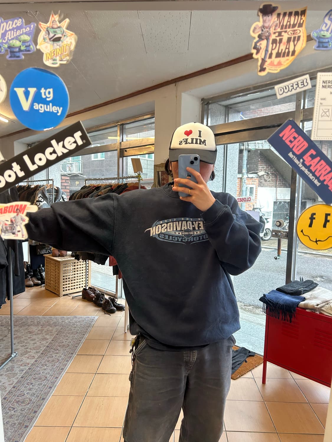 00‘s 할리데이비슨 스웻셔츠XXL 상품이미지7