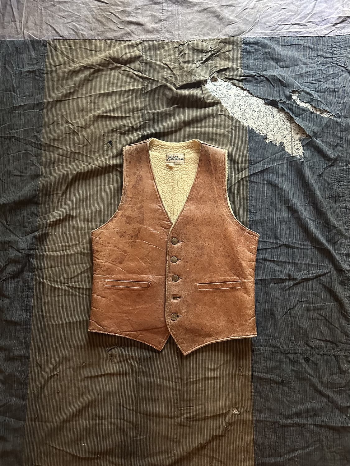 60s LL Bean Leather Vest 상품이미지1