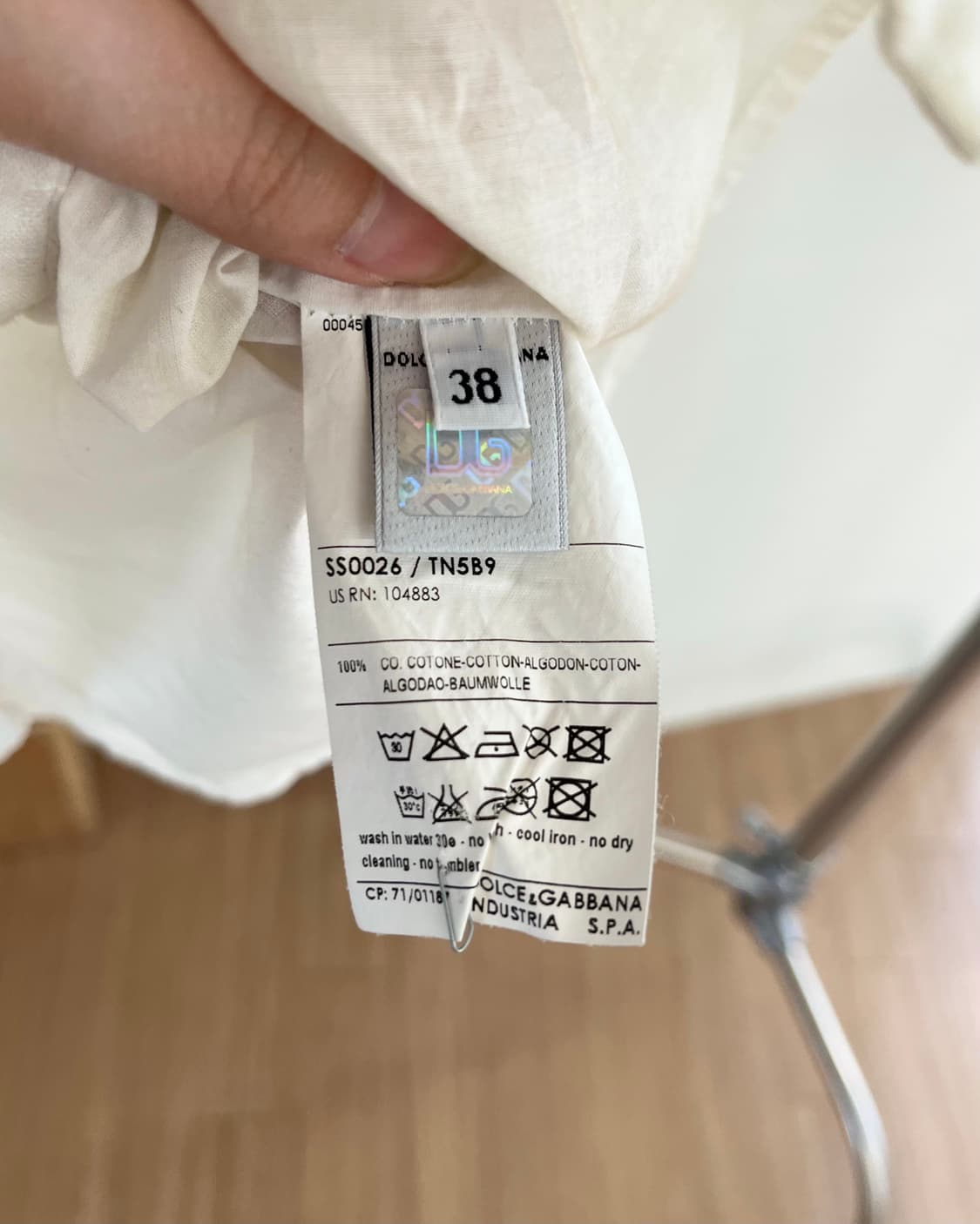 돌체 앤 가바나 화이트 코튼 퍼프 슬리브 셔츠 상품이미지8