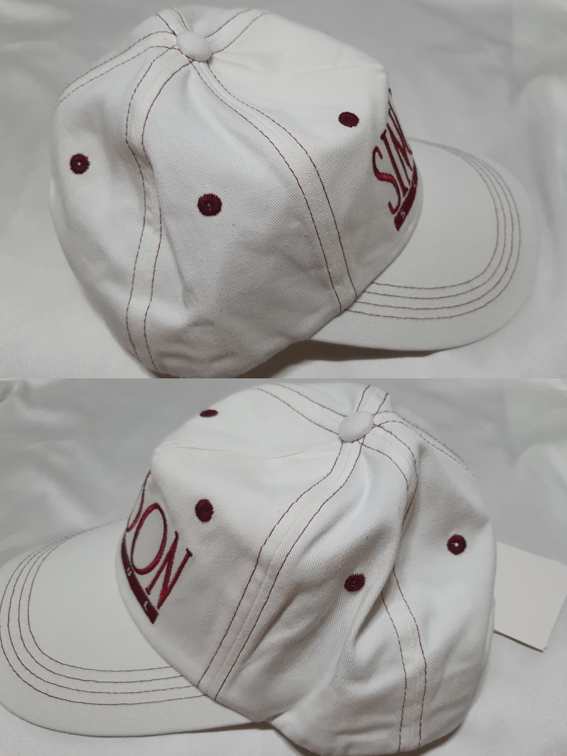 화이트베이지 레드 레터링 sinoon 시눈 볼캡 모자  상품이미지5