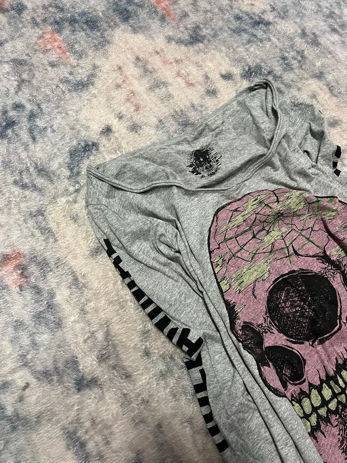 Glad news punk skull asymmetry cut sew 상품이미지2