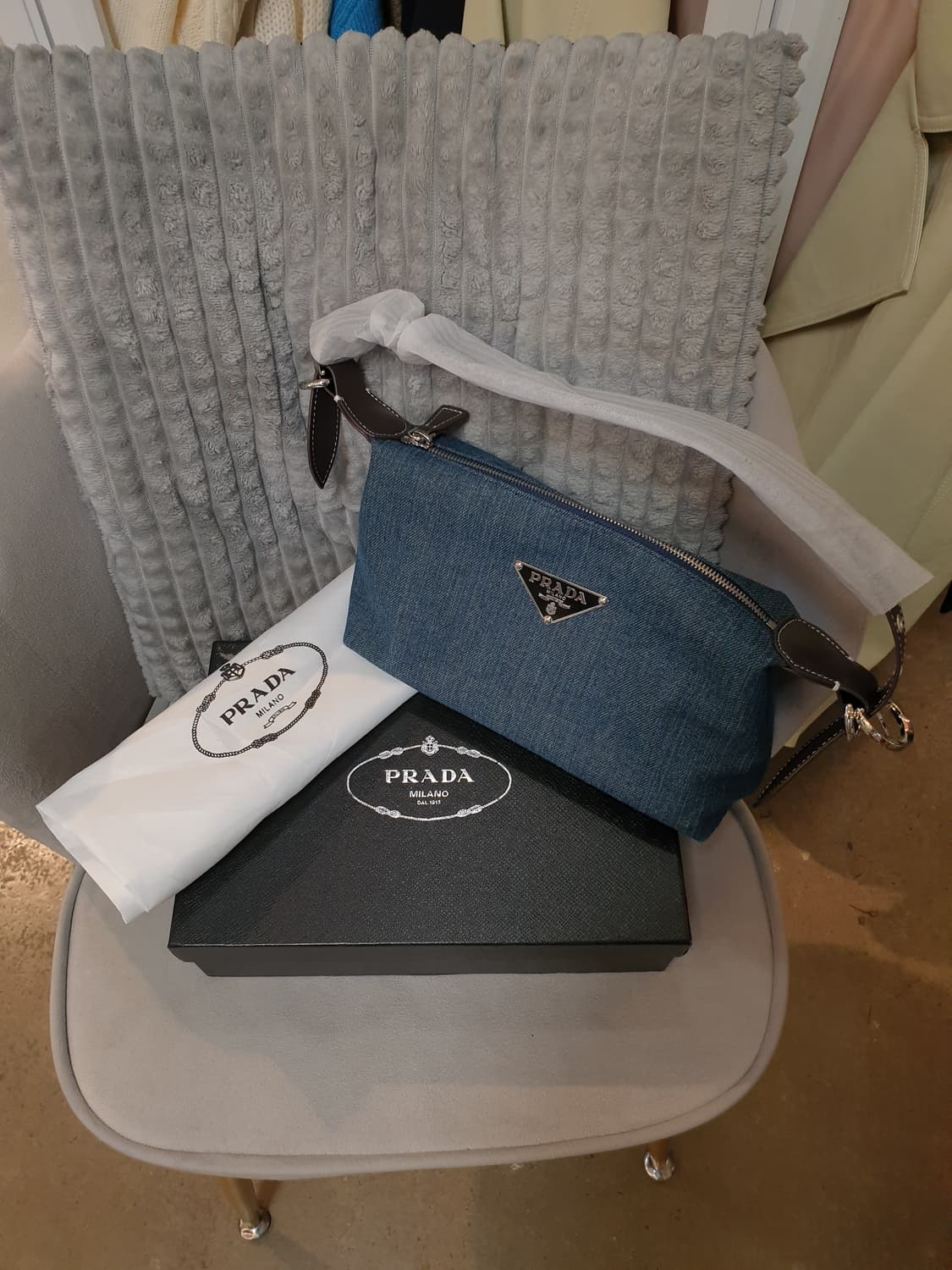 프라다 데님 숄더백 크로스백 상품이미지1