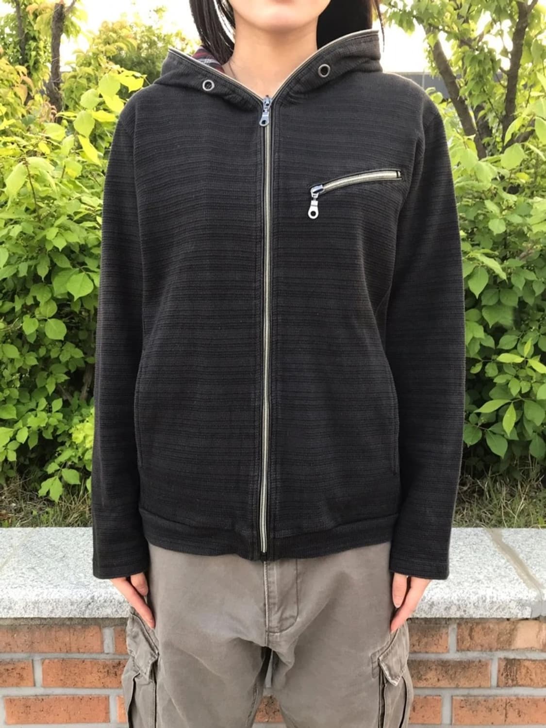 PLUS ONE Plaid Hood Zip Jacket 상품이미지2