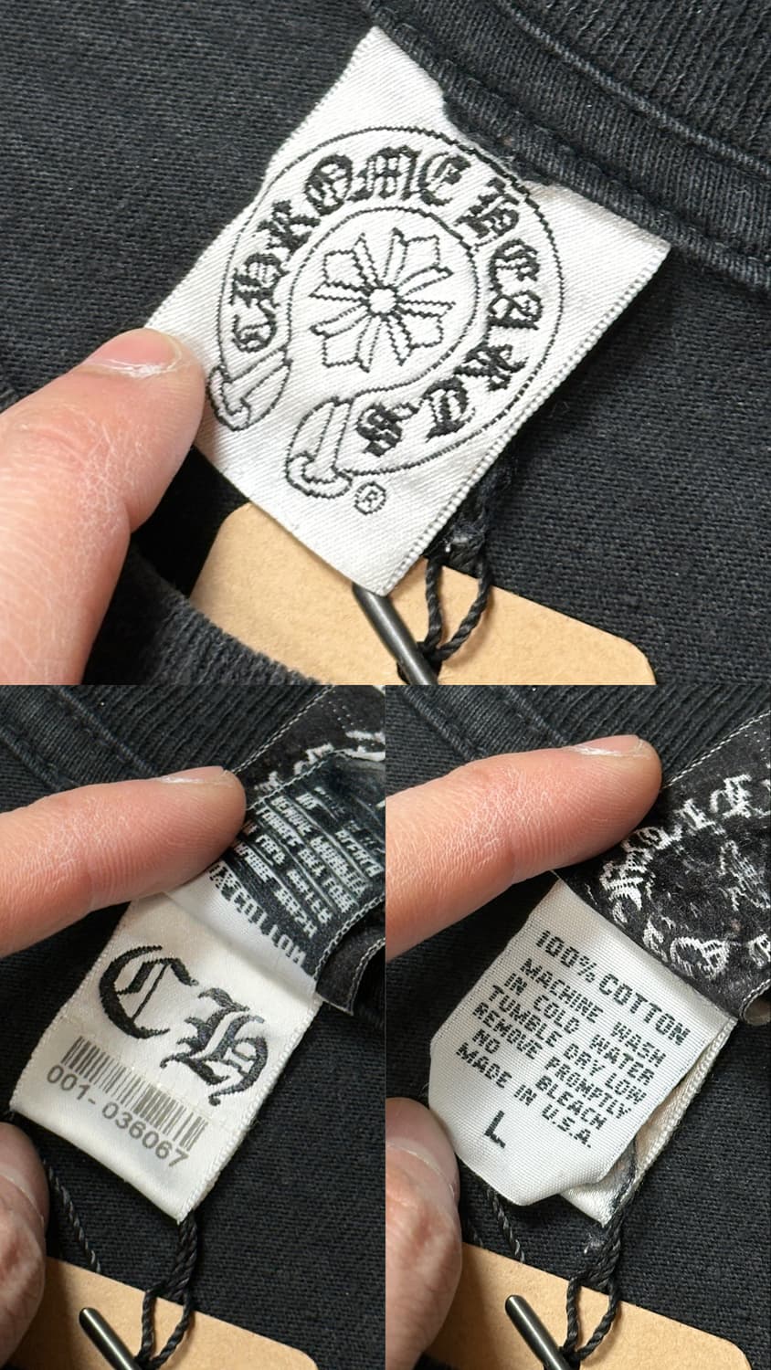 90’s 올드 크롬하츠 플로랄 롱슬리브 티셔츠 USA Made 상품이미지7