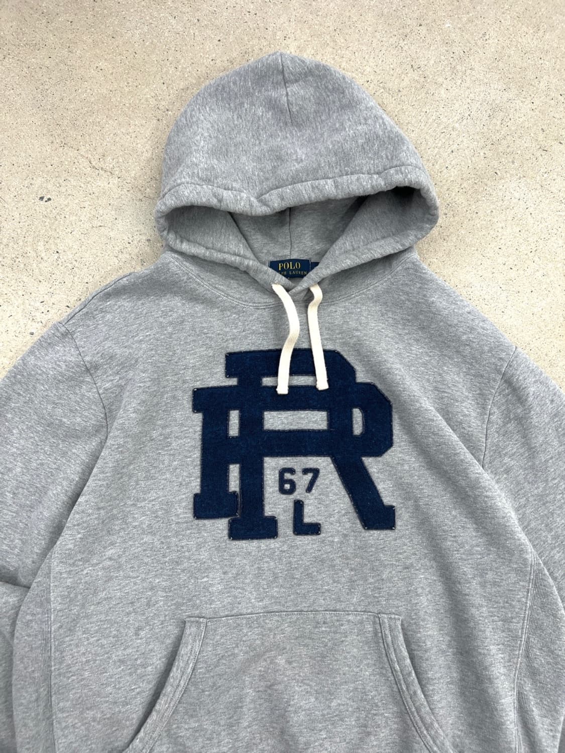 폴로 랄프로렌 빅로고 그레이 후드 티셔츠 상품이미지5