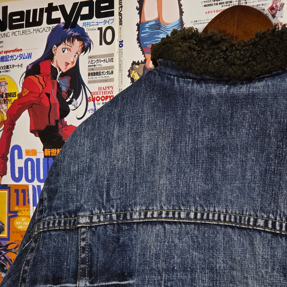 빈티지 중청 워싱 스티치 쉐르파 데님 자켓 상품이미지7