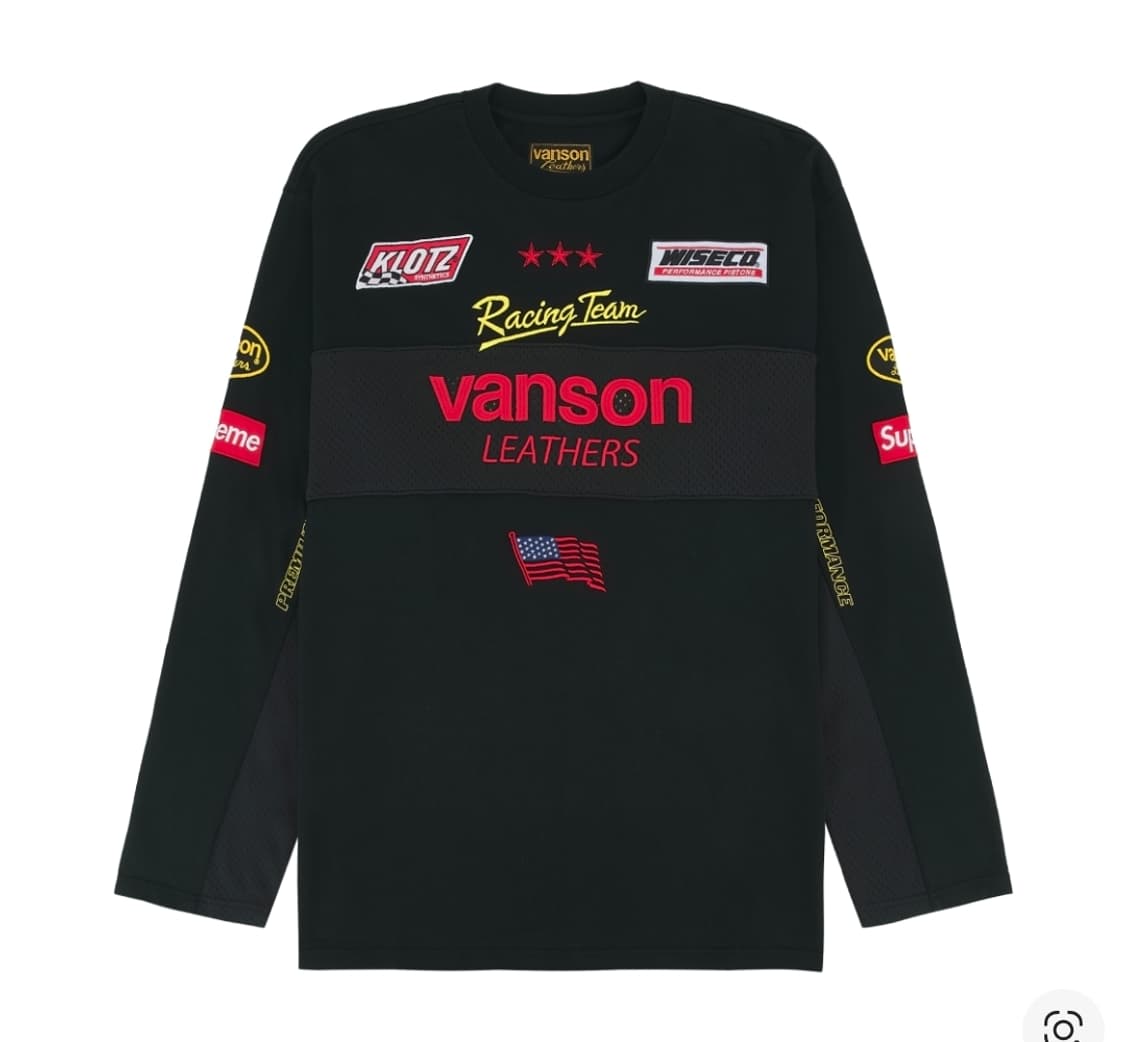 XL 슈프림 x 밴슨 레더스 롱슬리브 탑 블랙 - 26SS 상품이미지1