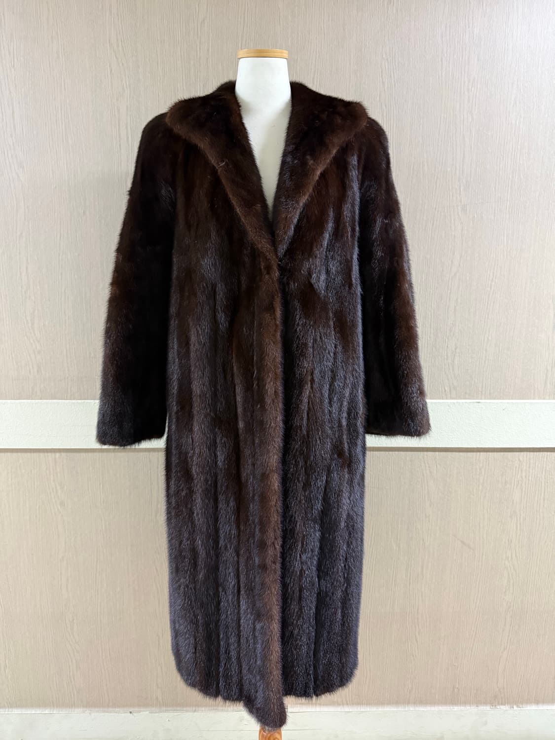 풀스킨 브라운 롱 밍크코트 상품이미지1