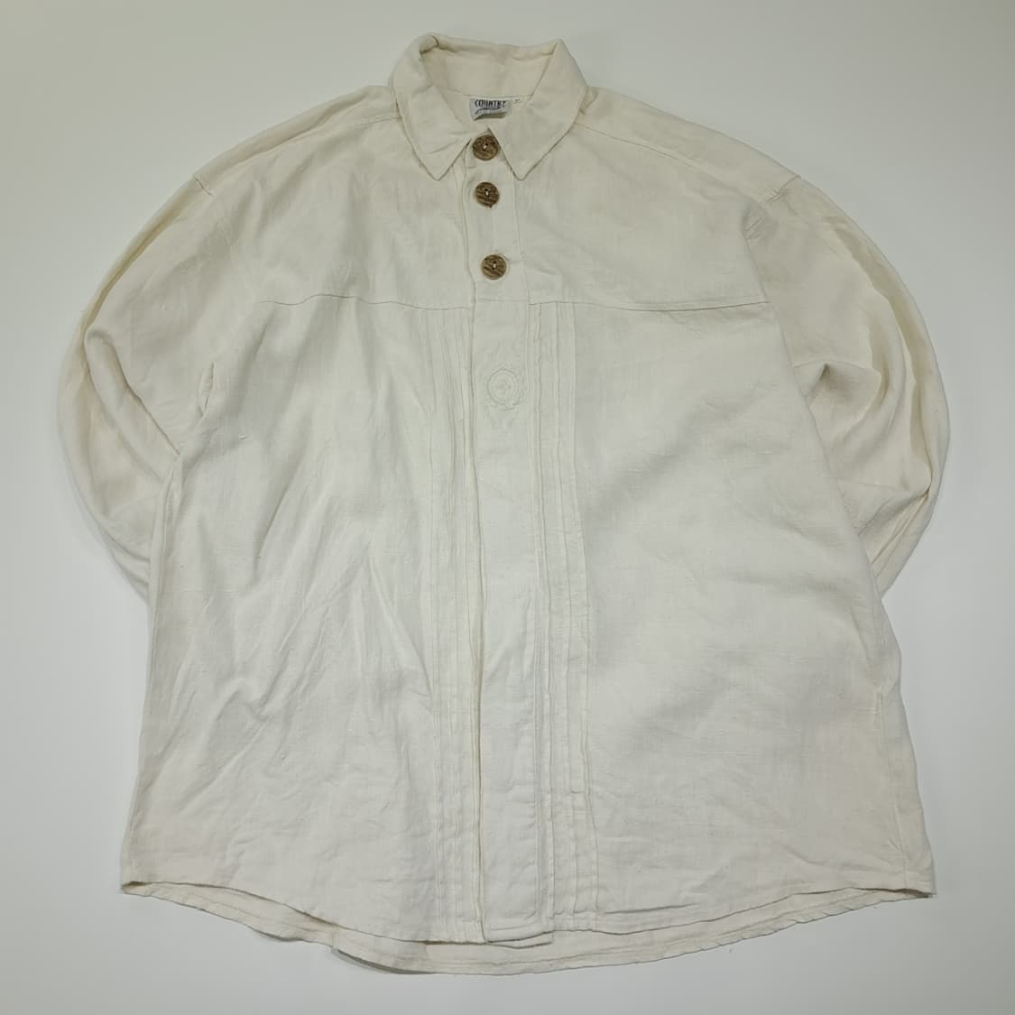 CL888 XL 컨트리라인 90s 독일 트라흐텐 바라리안 린넨 알펜 셔 상품이미지1