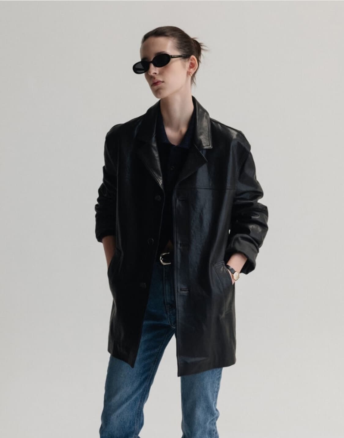 스트 램스킨 레더 하프자켓 정가 55만 상품이미지3