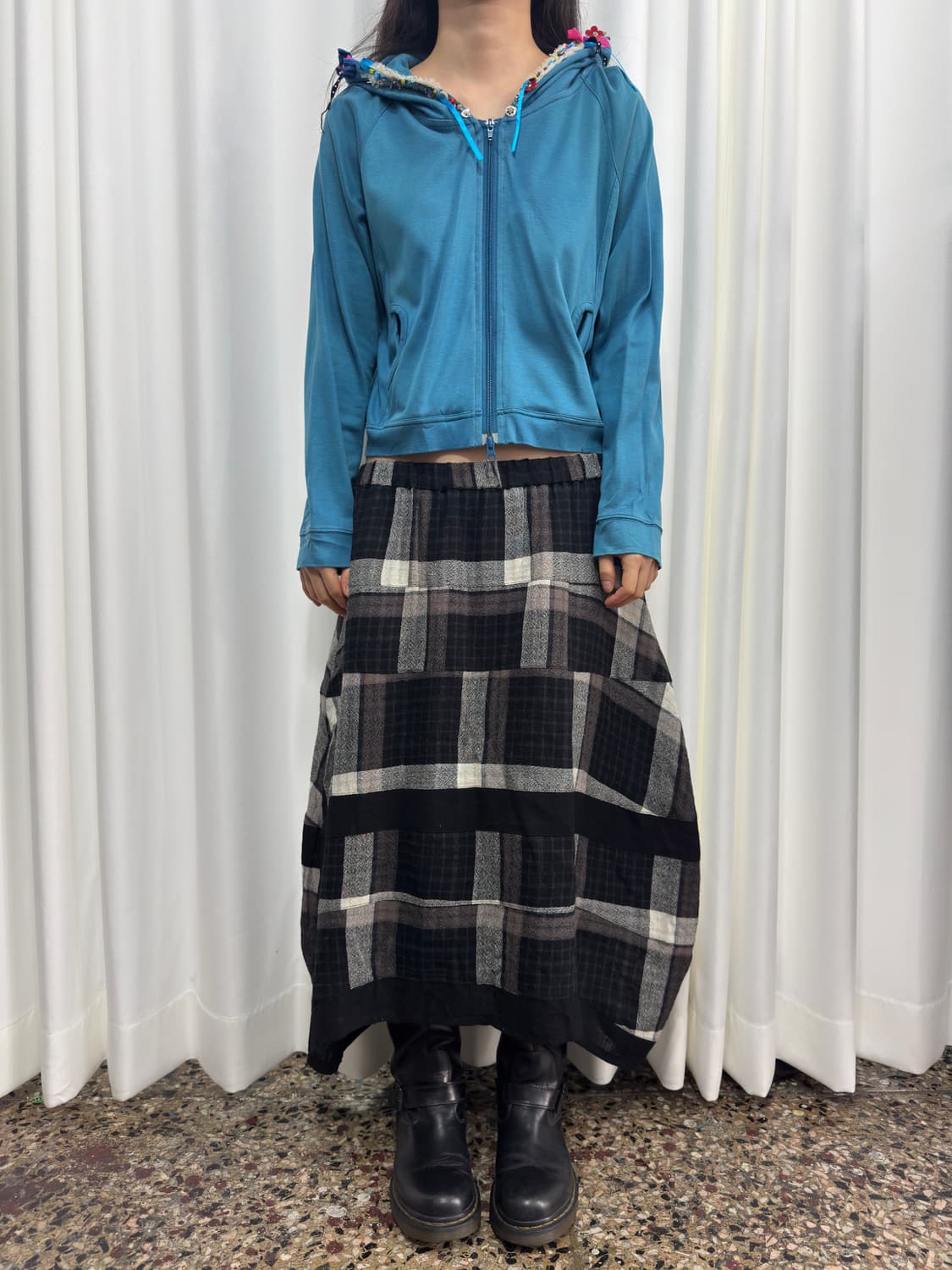 puff check skirt 상품이미지4