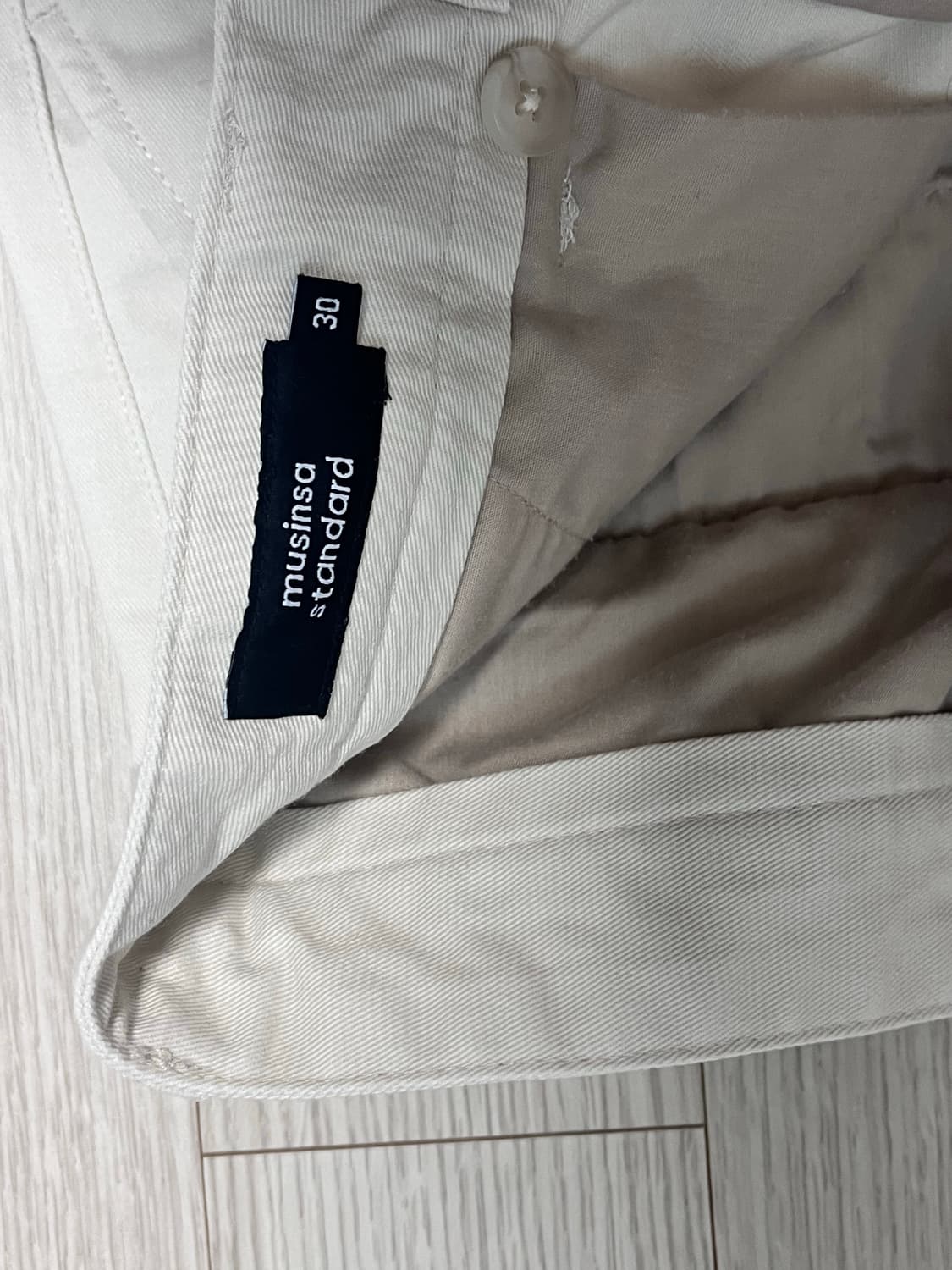 무신사스탠다드 와이드 치노팬츠 크림 30 상품이미지2