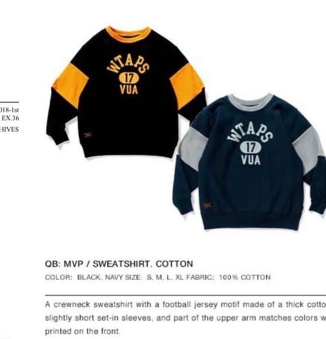 17ss Wtaps 더블탭스 QB 스웻셔츠 맨투맨 M 상품이미지8