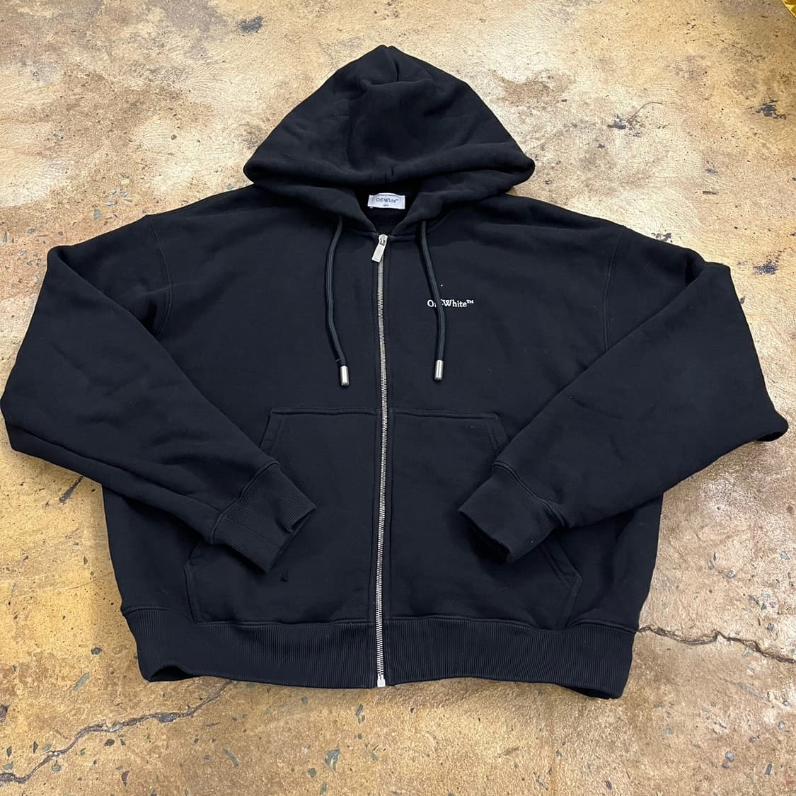 [정품/M] 24SS 오프화이트 타투 애로우 블랙 후드집업 b17 상품이미지2
