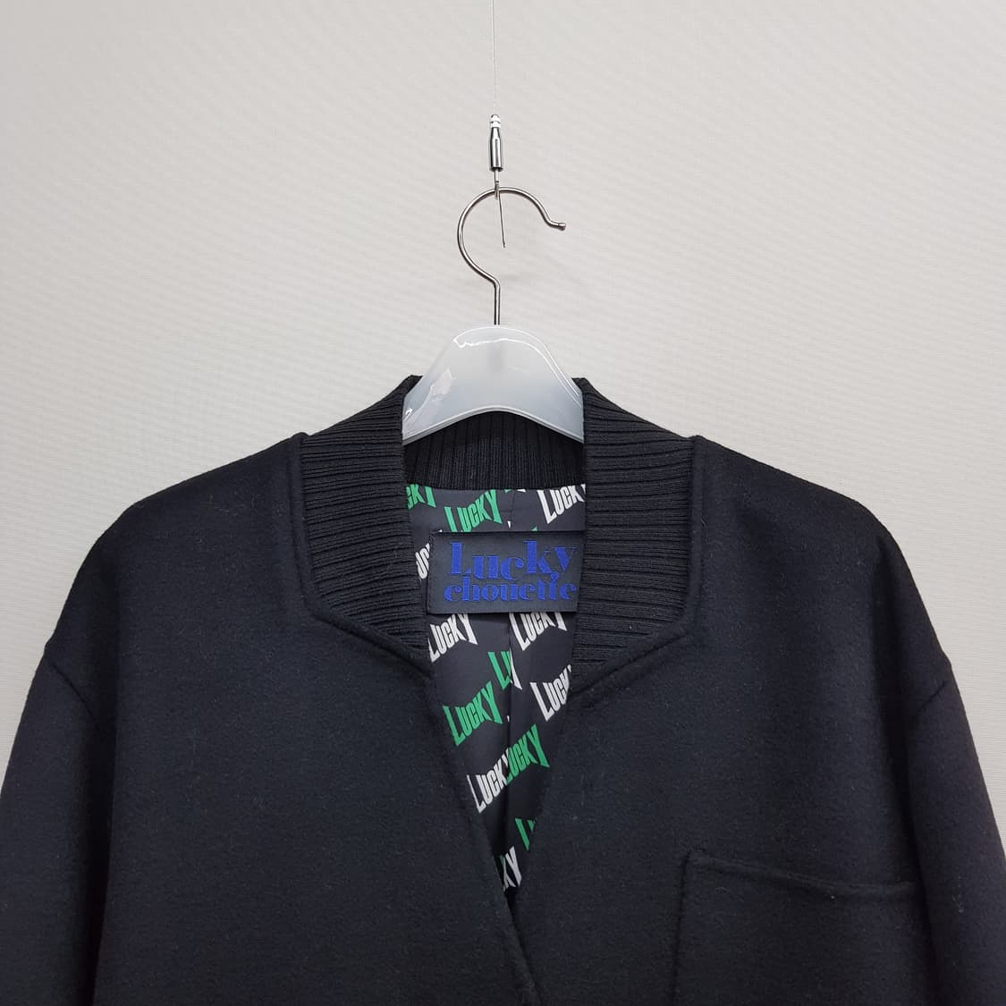 럭키슈에뜨 2025 캐시미어 혼방 노카라 롱 코트  36사이즈 상품이미지4