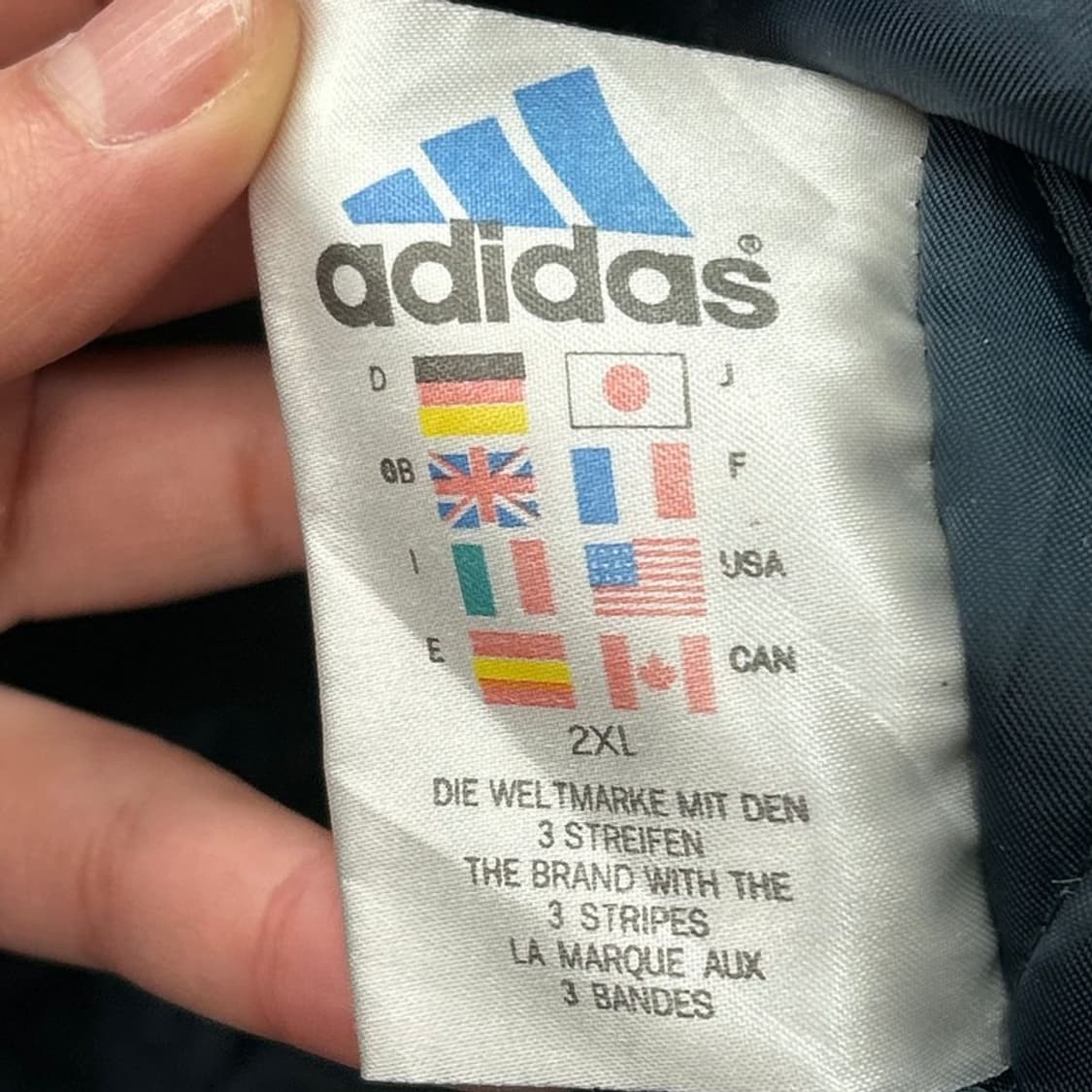 아디다스 올드스쿨 네이비 형광 후드 바람막이 점퍼 105 상품이미지5