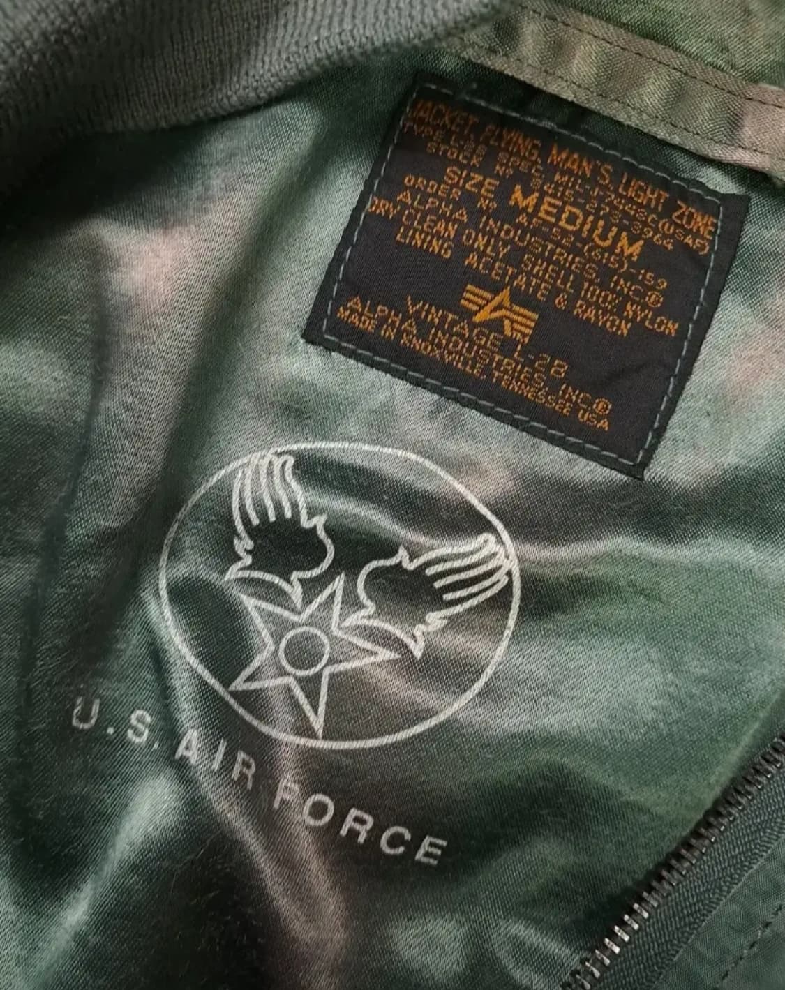 오리지날 알파사 미공군 L-2B 빈티지 항공점퍼 상품이미지3