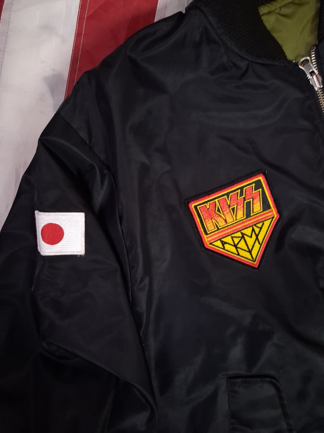 새제품급 오리지날 재팬판 KISS 키스락밴드 월드투어 MA-1 항공자켓 상품이미지6