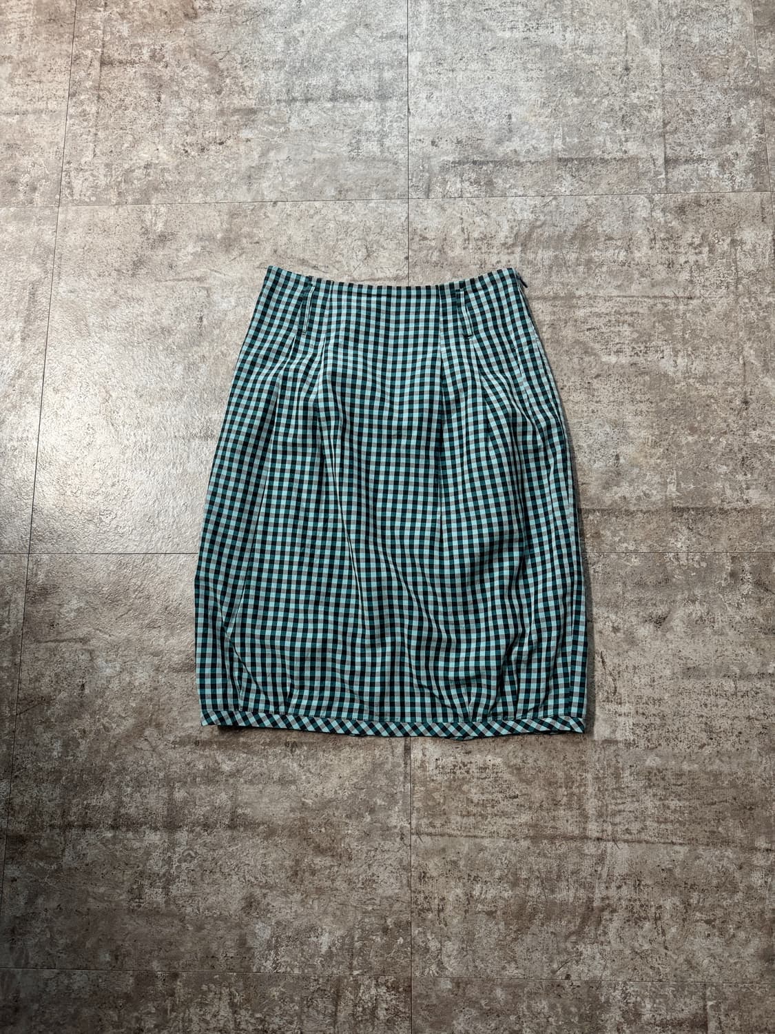 민트 브라운 체크 패턴 스커트 상품이미지6
