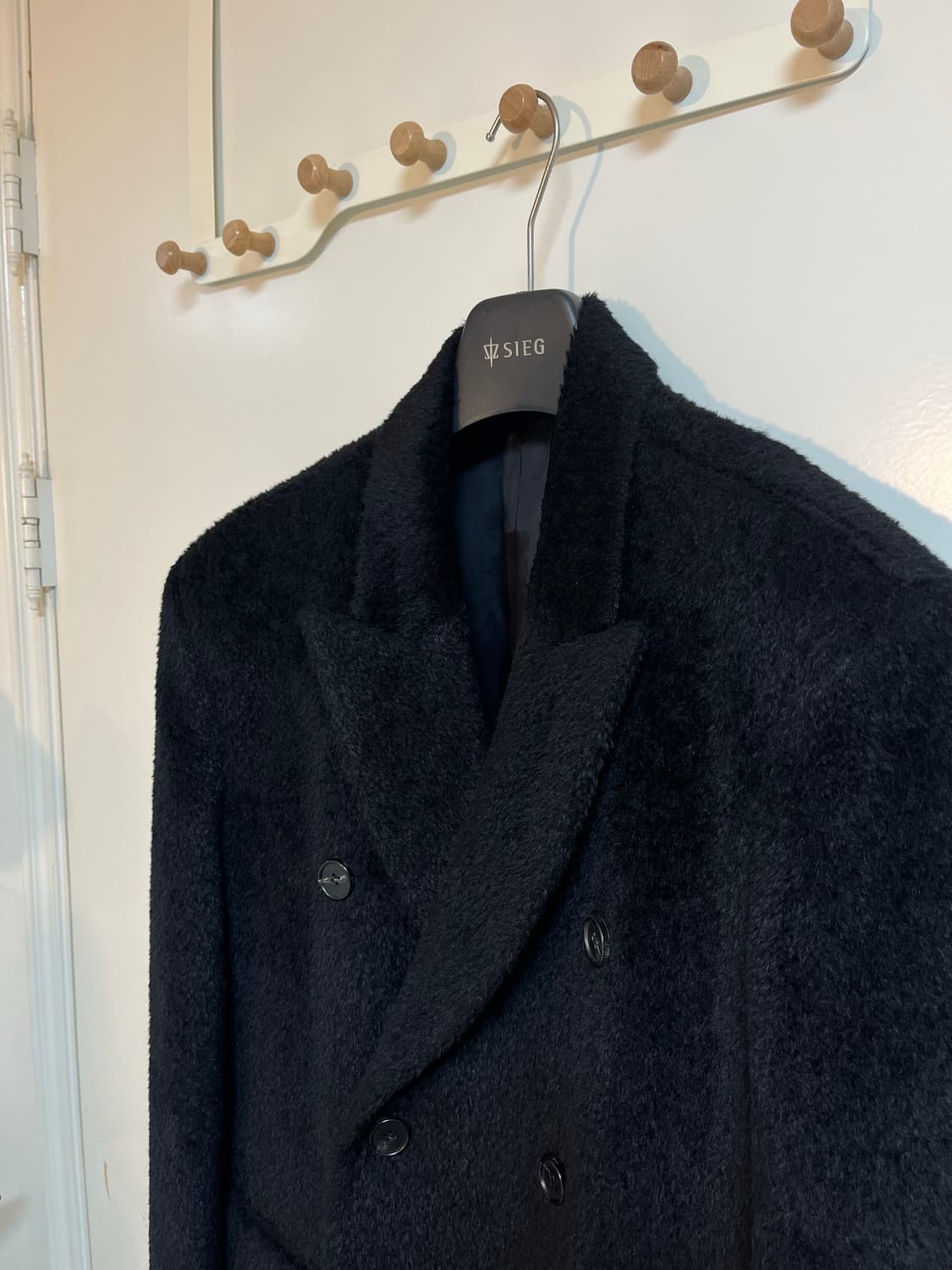 알렌느 수리알파카 더블 코트 / 블랙 100-105 상품이미지4