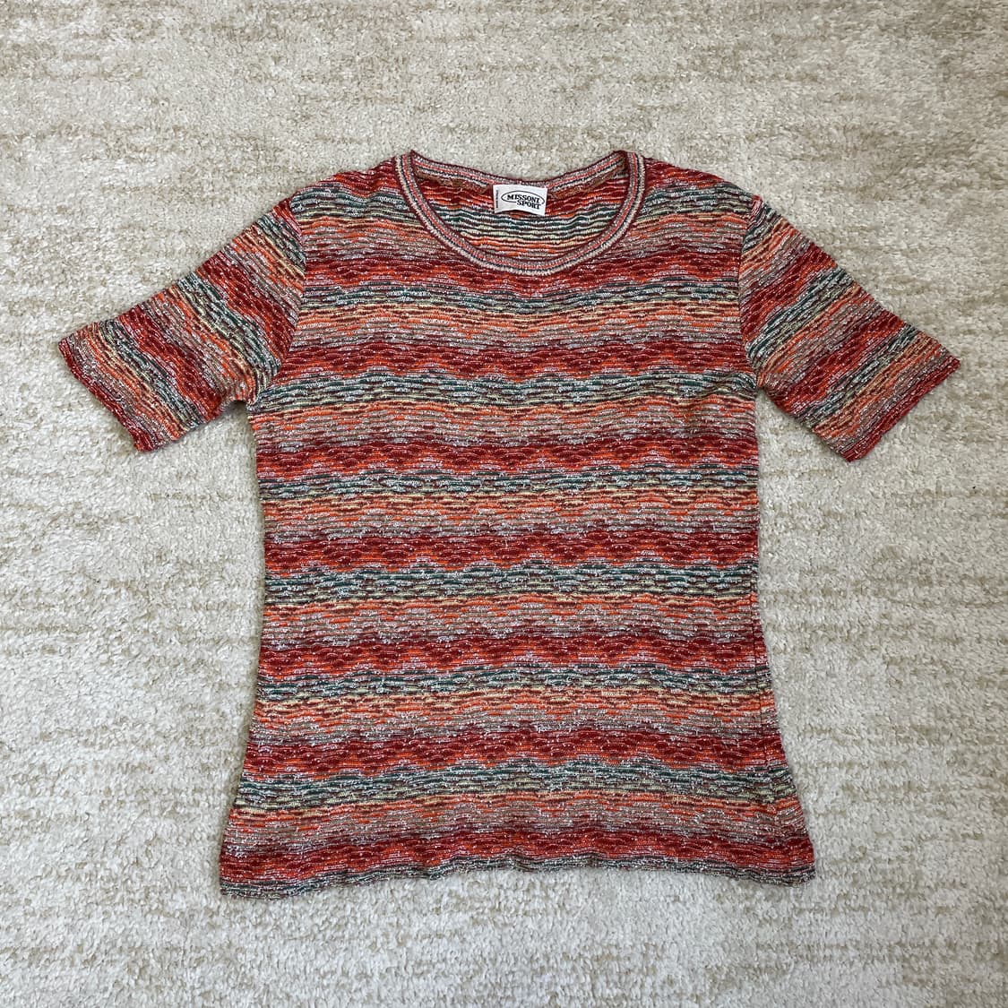 미쏘니 스포츠 멀티 컬러 스트라이프 니트  상품이미지2