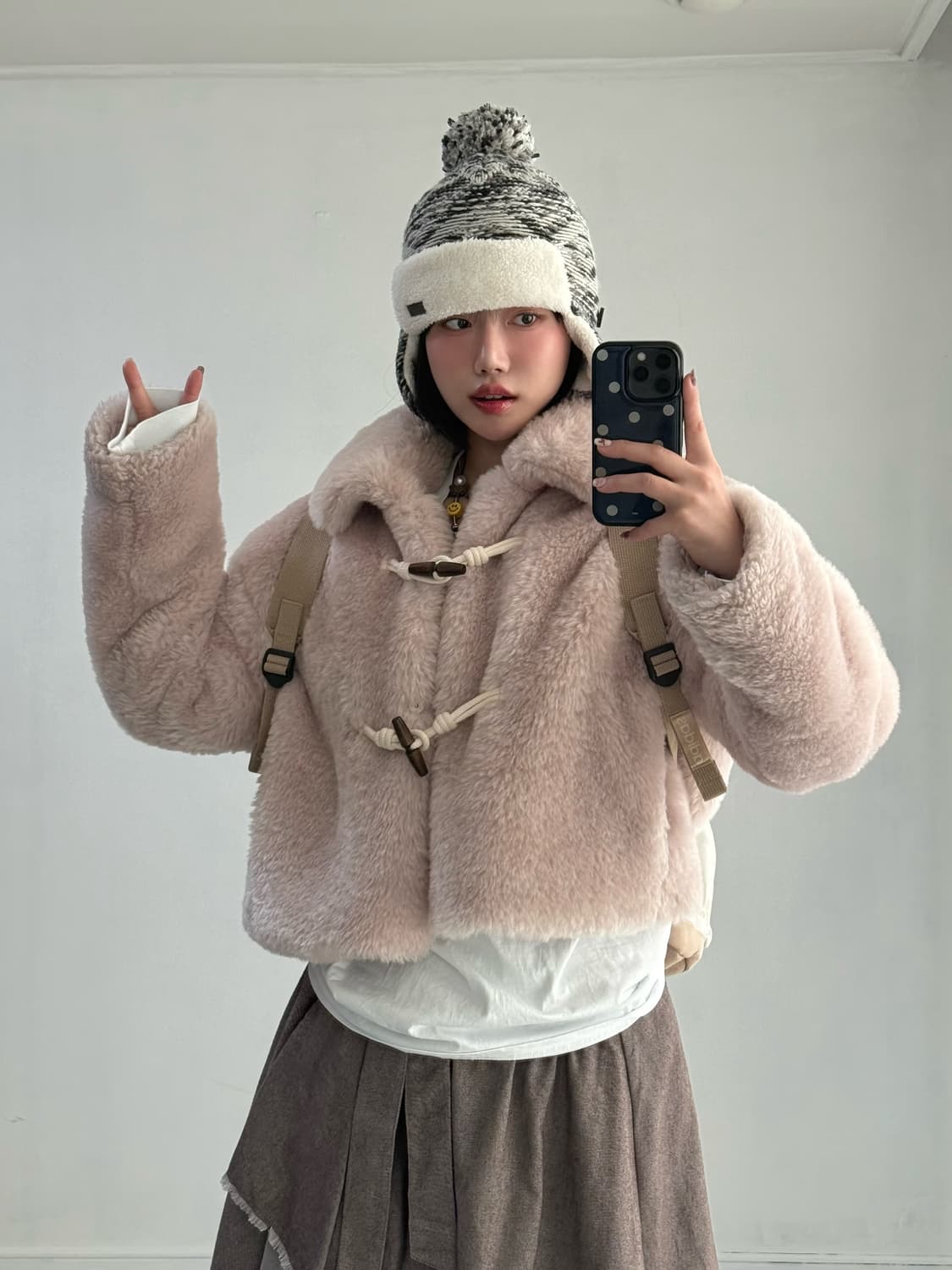 빈티지 떡볶이 크롭 퍼 자켓 상품이미지3