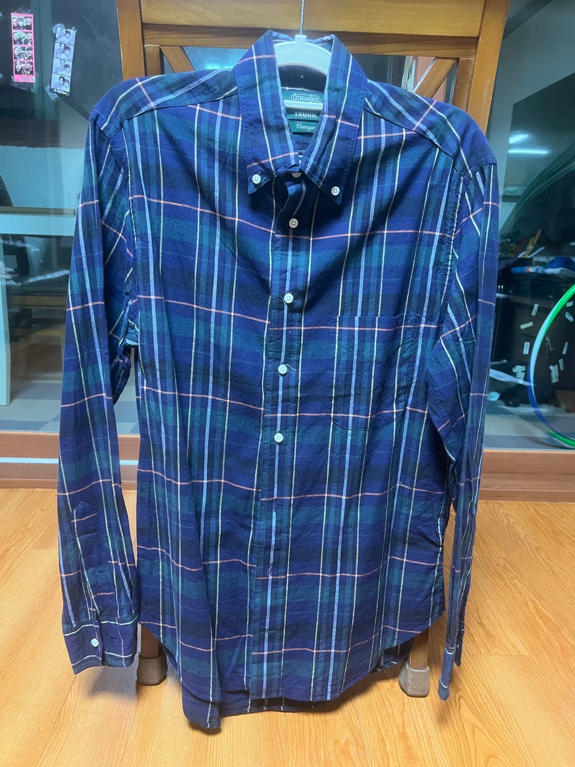 짓먼 깃먼 빈티지 네이비 체크 버튼다운 셔츠 상품이미지1