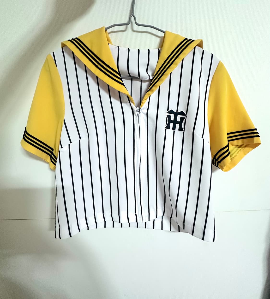 Sailor-Style Striped Uniform Top (yellow 상품이미지1